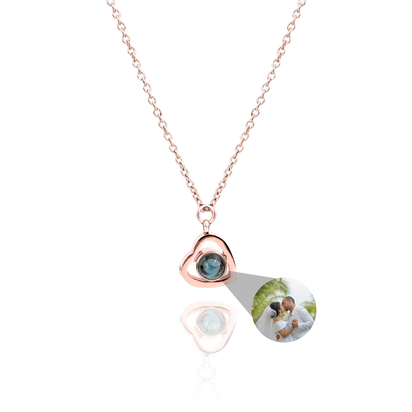 Collar personalizado con foto en forma de corazón