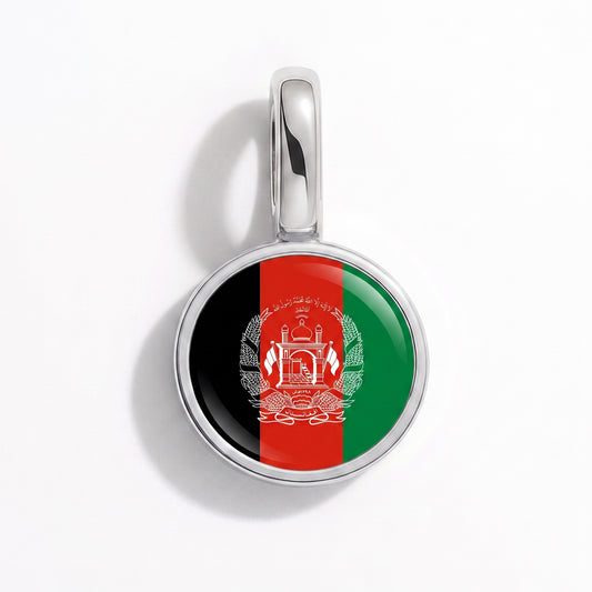 Charm bandera Afganistán – redonda plata