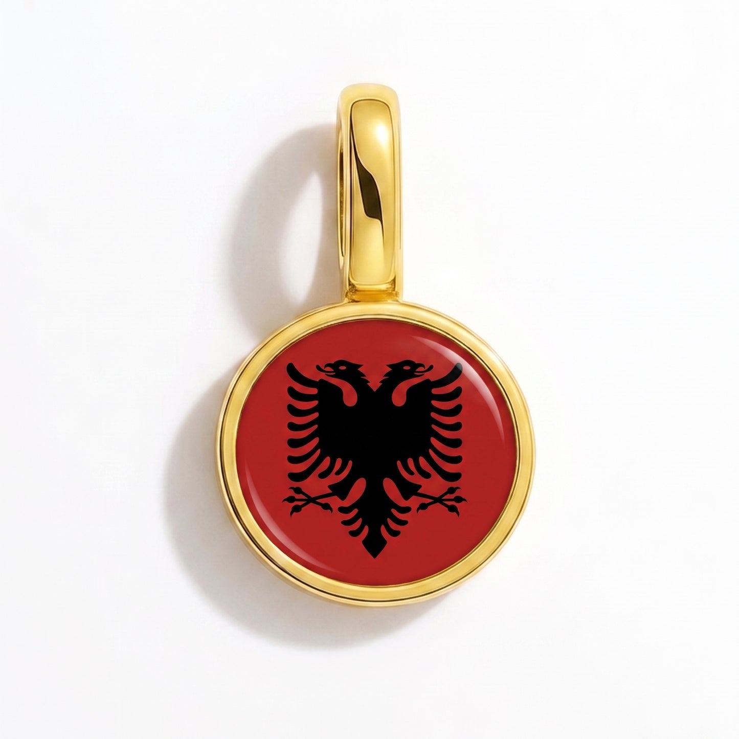 Charm bandera Albania – redonda oro