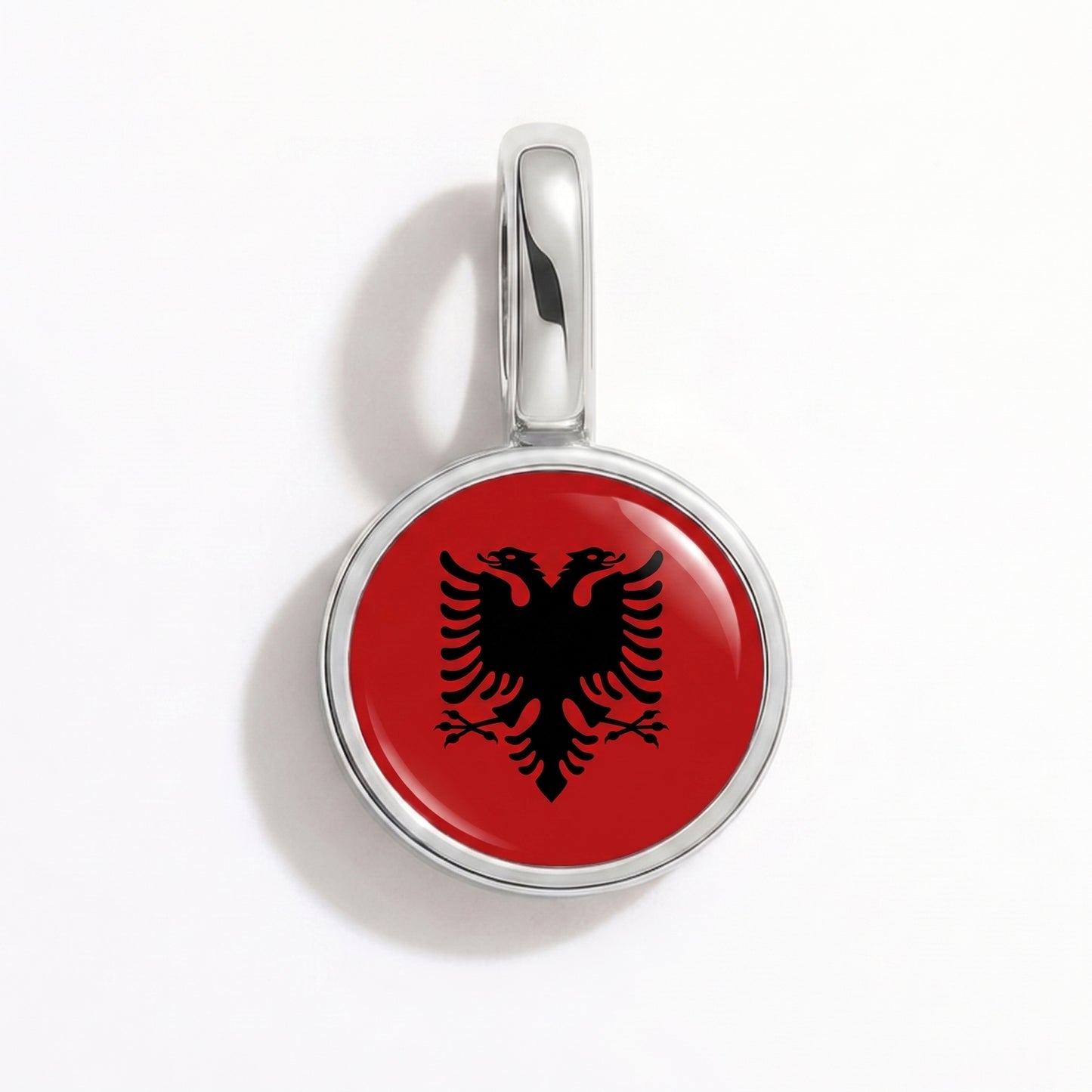 Charm bandera Albania – redonda plata