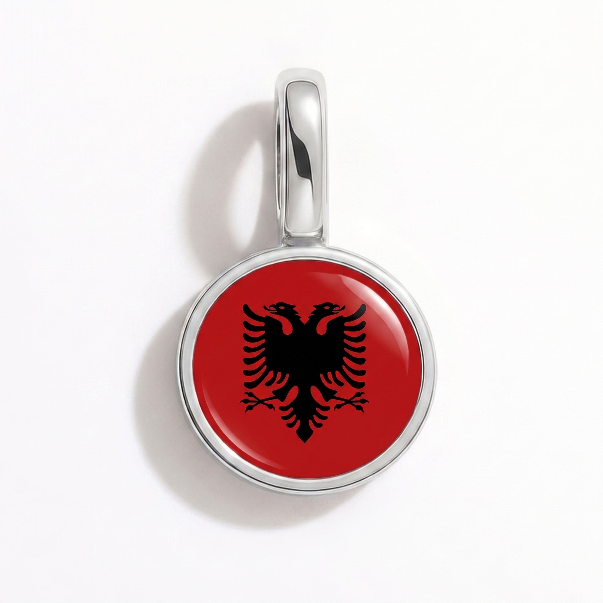 Charm bandera Albania – redonda plata