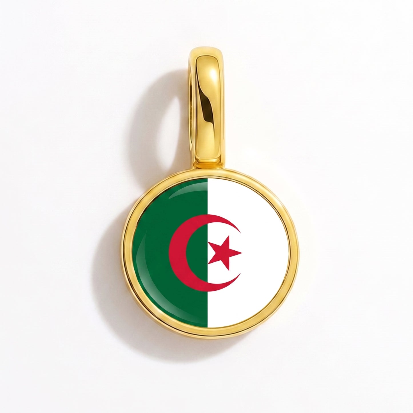 Charm bandera Argelia – redonda oro