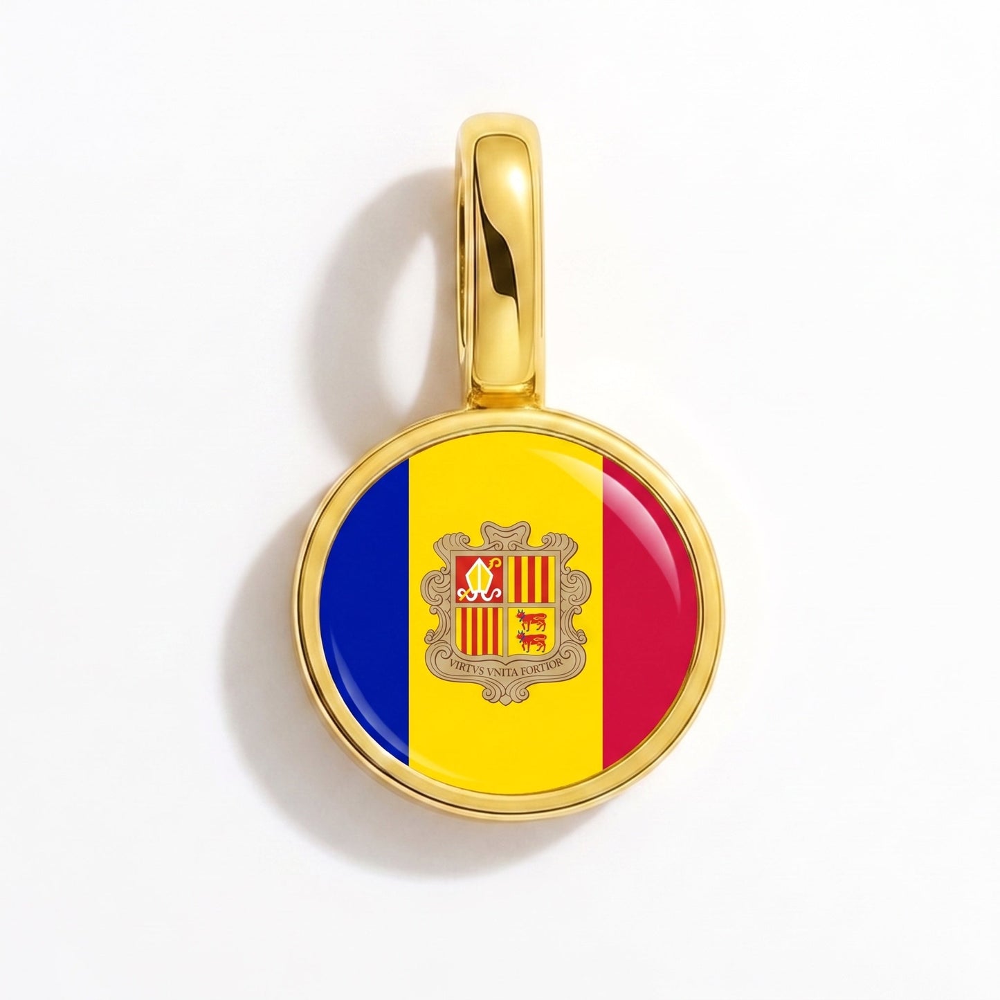 Charm bandera Andorra – rectangular oro