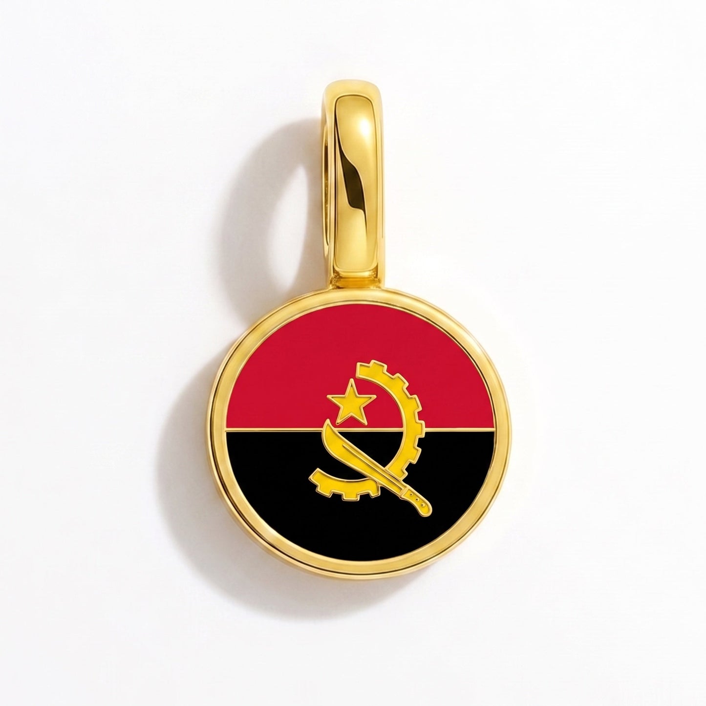 Charm bandera Angola – rectangular oro