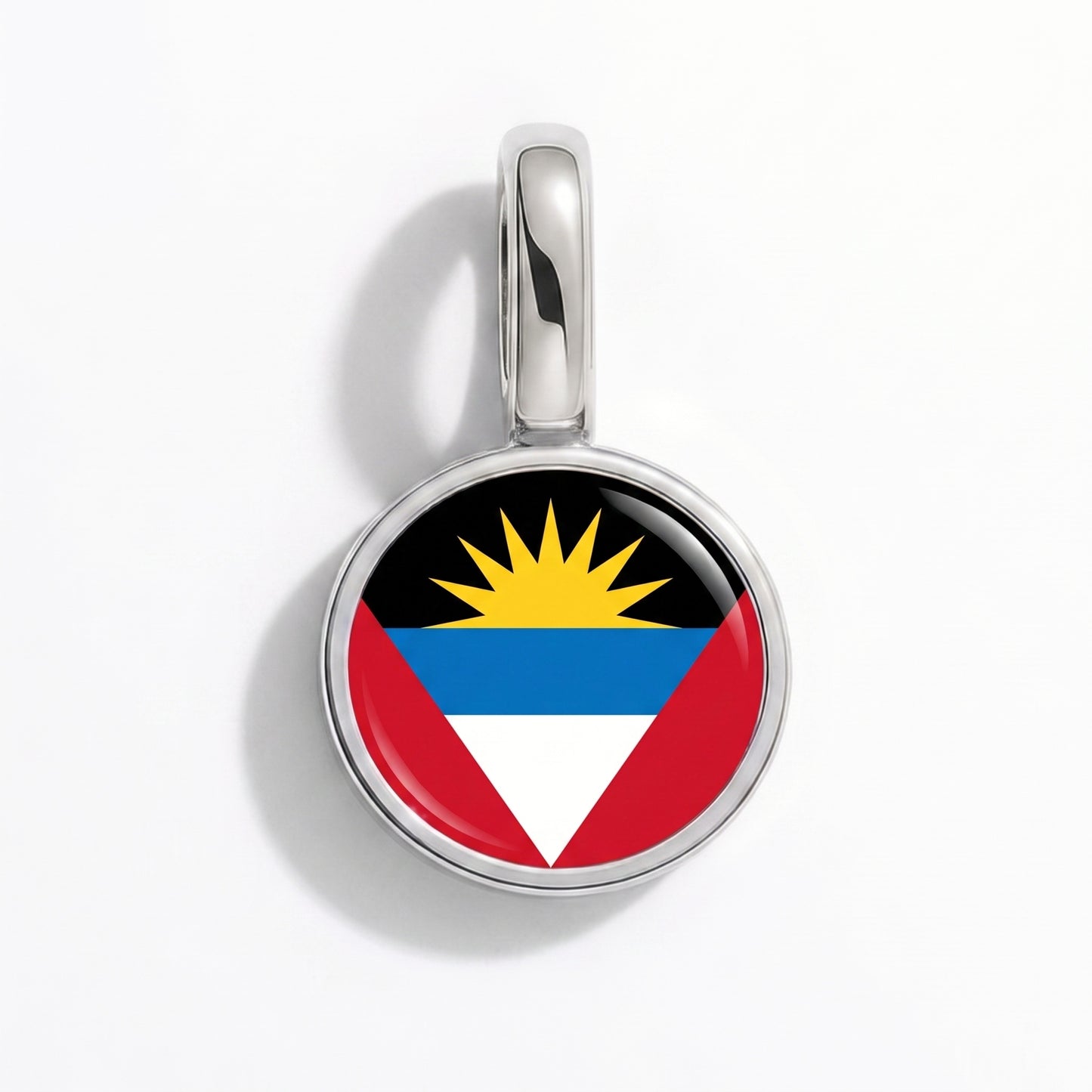 Charm bandera Antigua y Barbuda – redonda plata