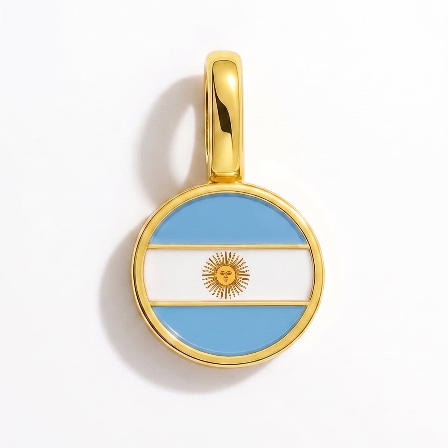 Charm bandera Argentina – rectangular oro