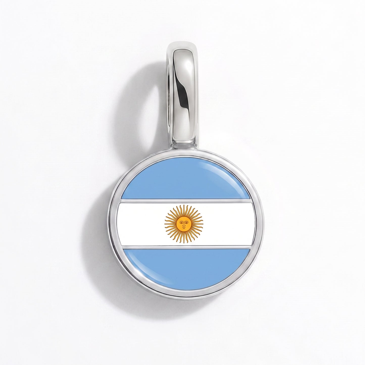 Charm bandera Argentina – redonda plata