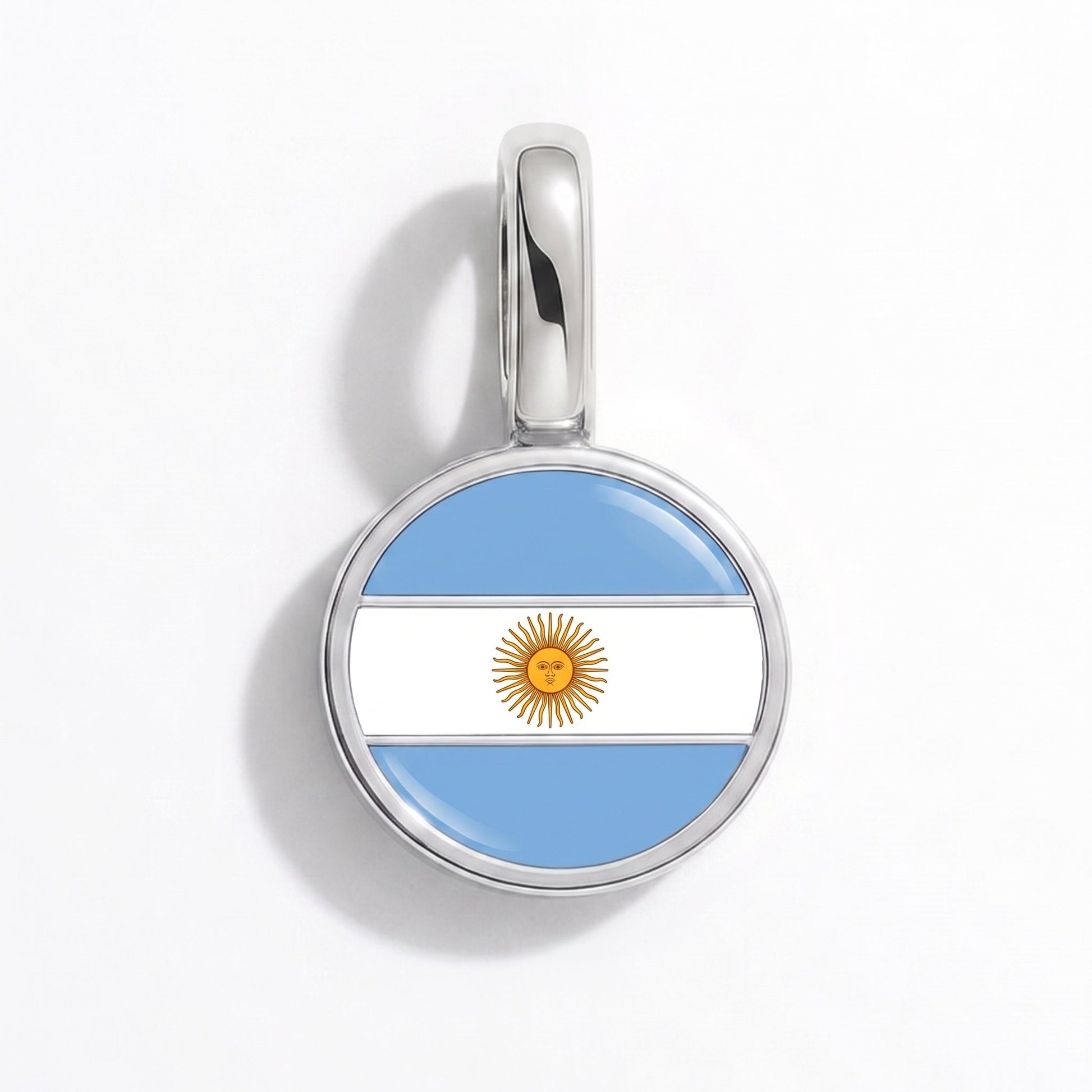 Charm bandera Argentina – rectangular plata
