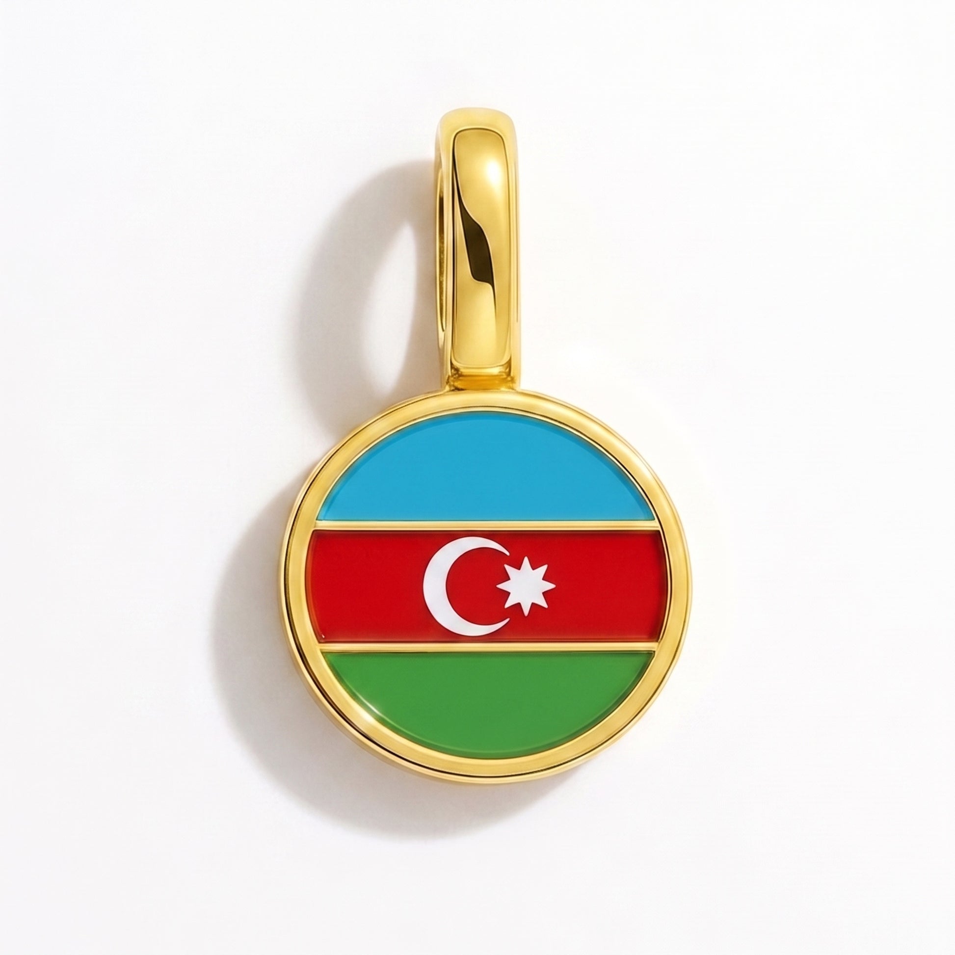 Charm bandera Azerbaiyán – redonda oro
