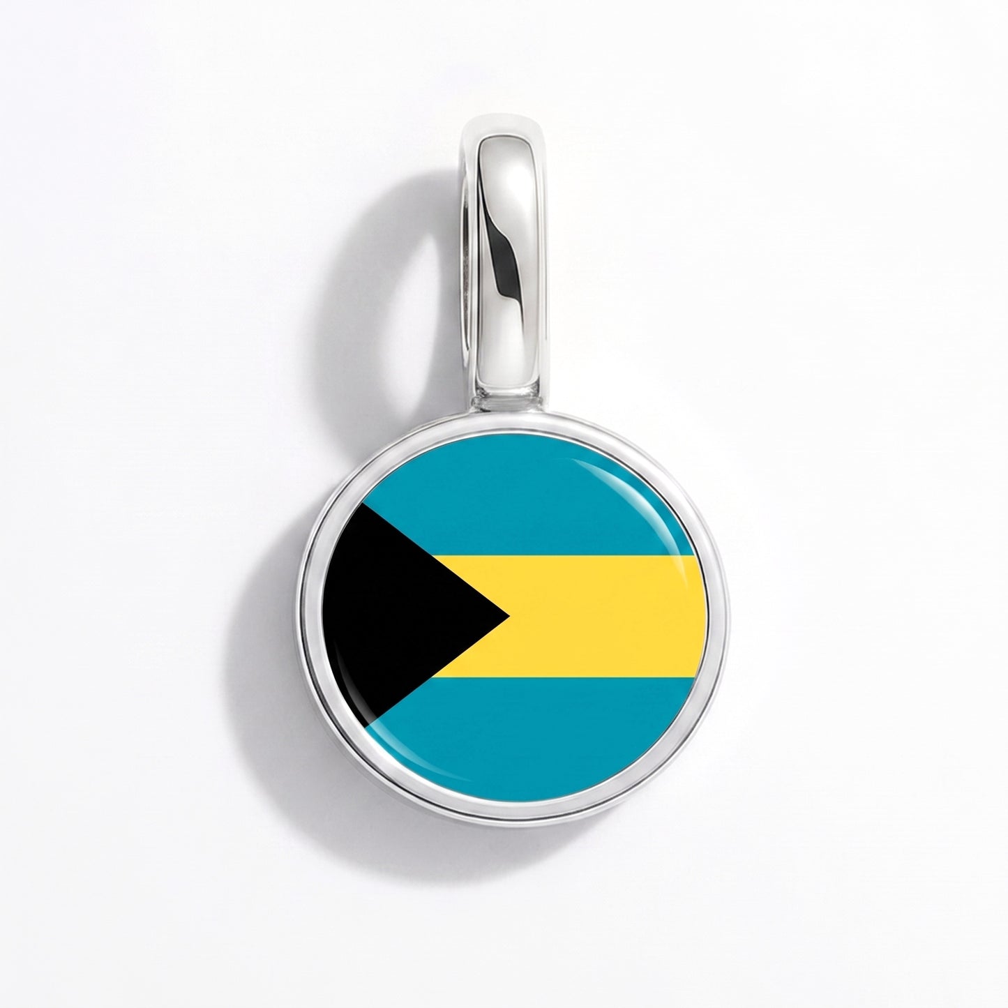 Charm bandera Bahamas – redonda plata