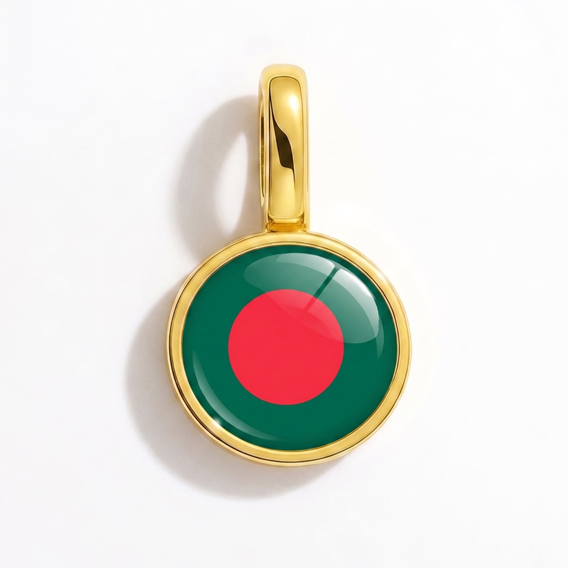 Charm bandera Bangladés – redonda oro
