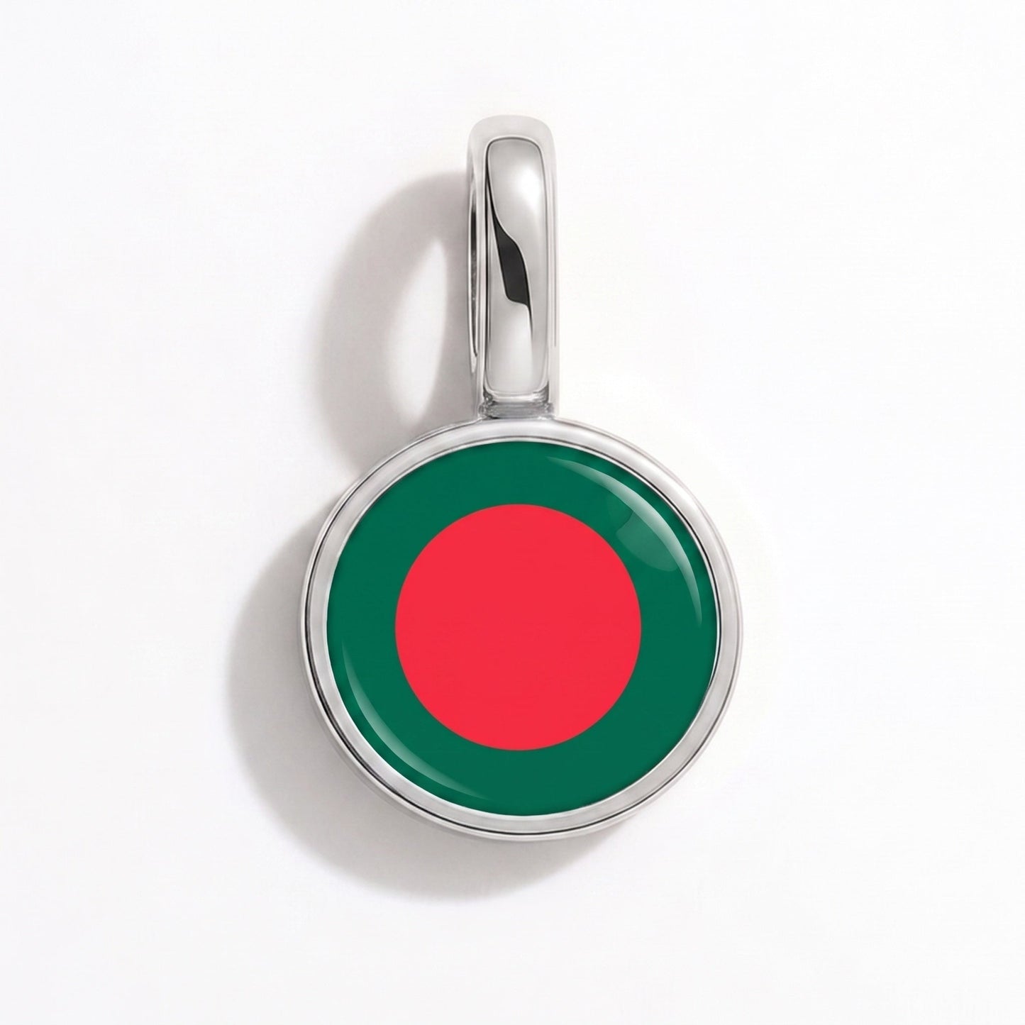 Charm bandera Bangladés – rectangular plata