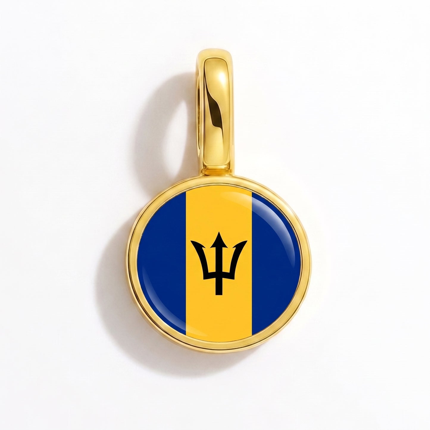 Charm bandera Barbados – redonda oro