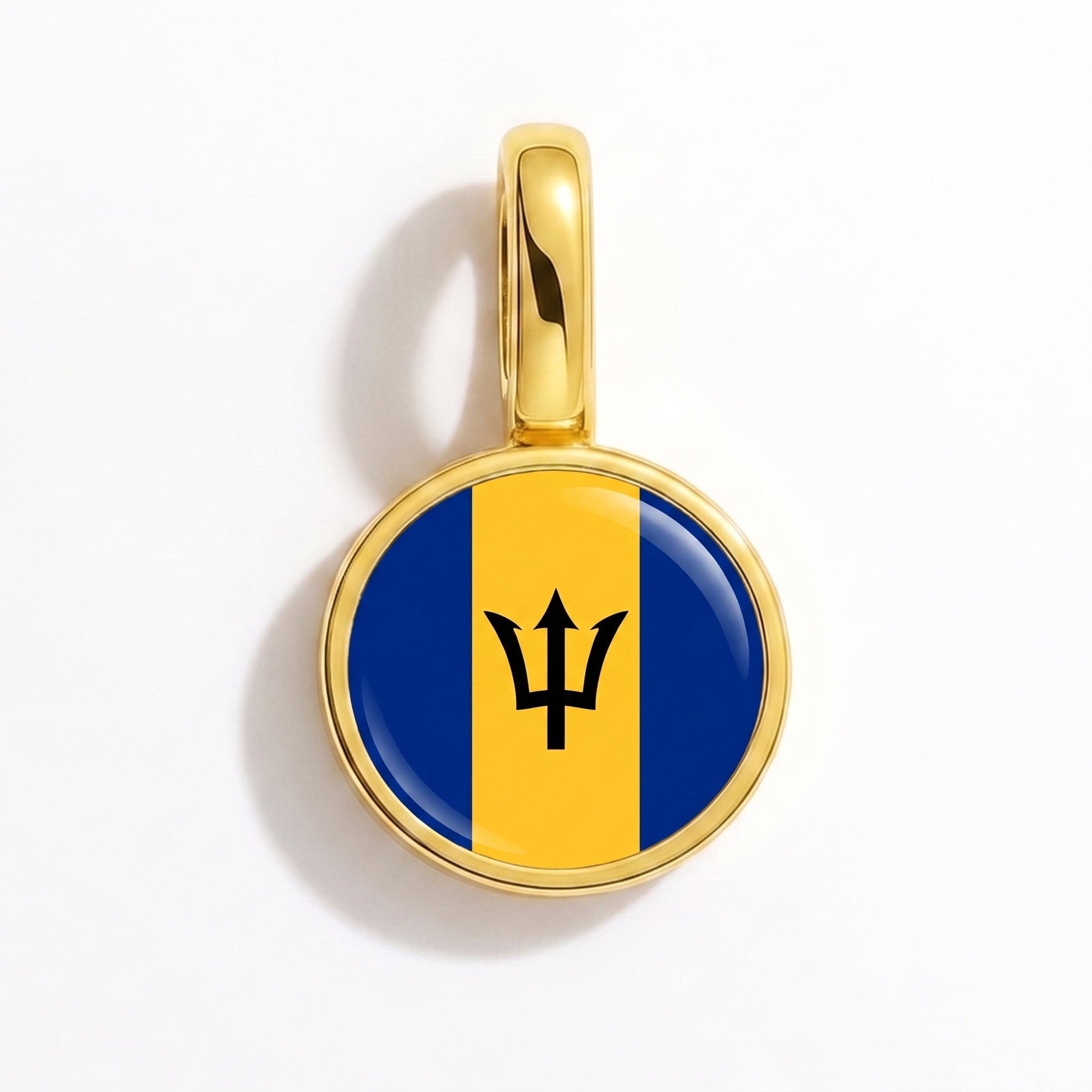 Charm bandera Barbados – rectangular oro