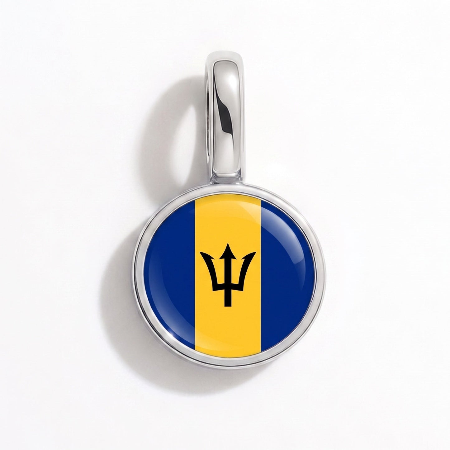 Charm bandera Barbados – rectangular plata