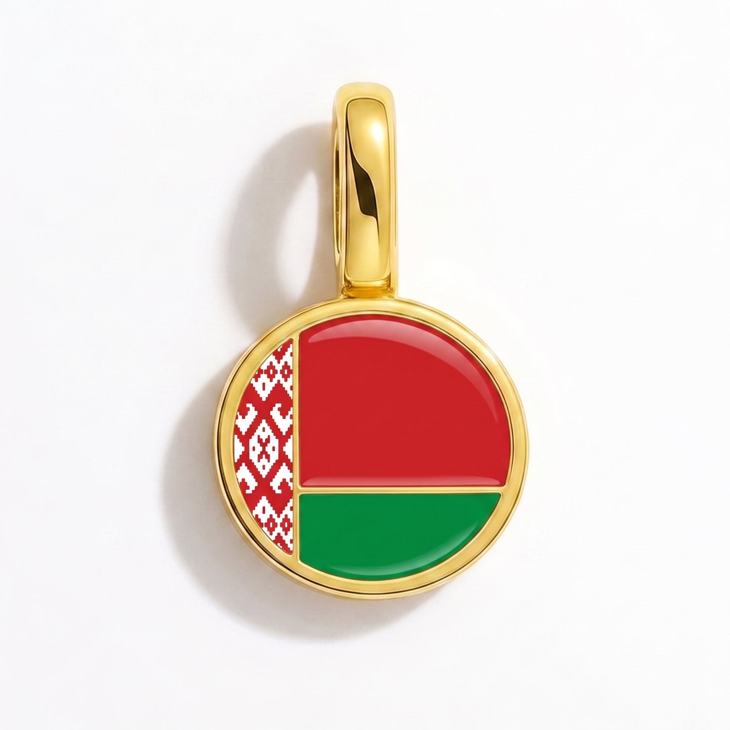 Charm bandera Bielorrusia – redonda oro