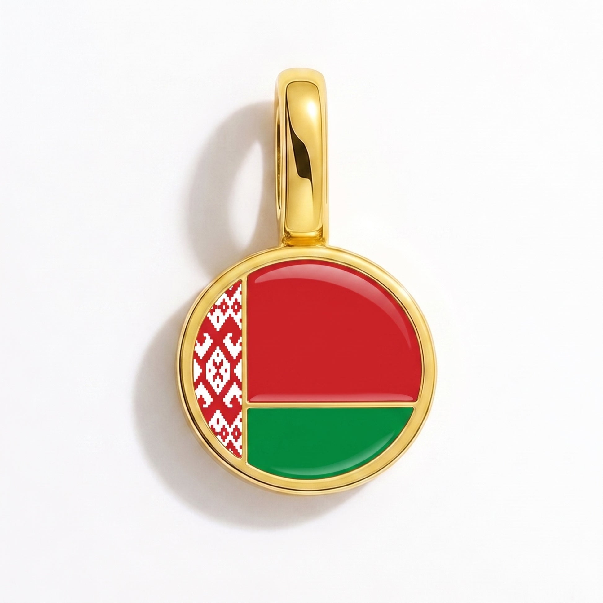 Charm bandera Bielorrusia – redonda oro