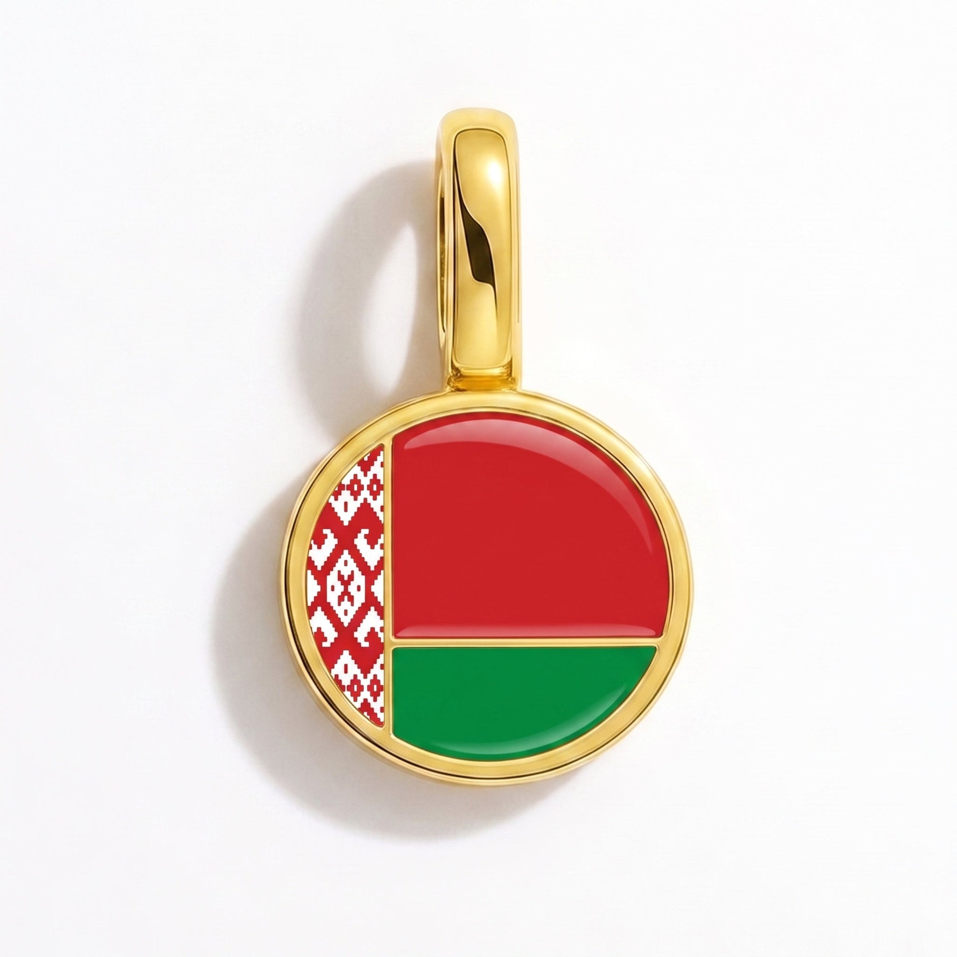 Charm bandera Bielorrusia – rectangular oro