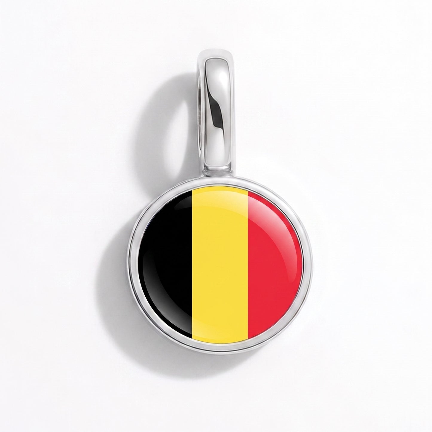 Charm bandera Bélgica – redonda plata