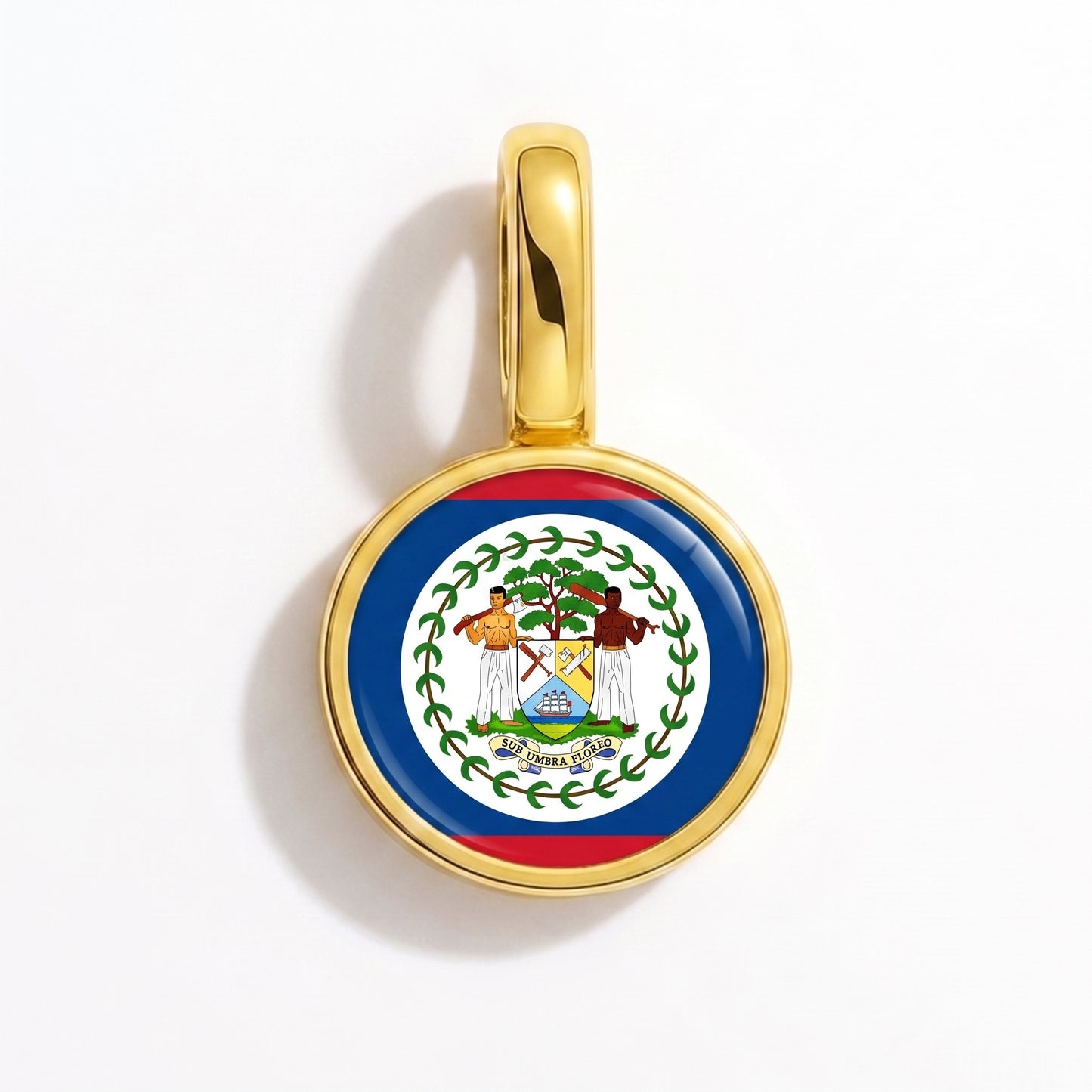Charm bandera Belice – redonda oro