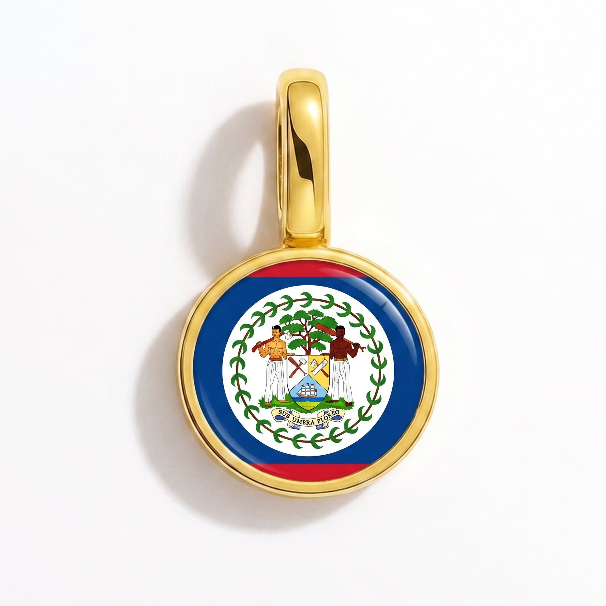Charm bandera Belice – rectangular oro