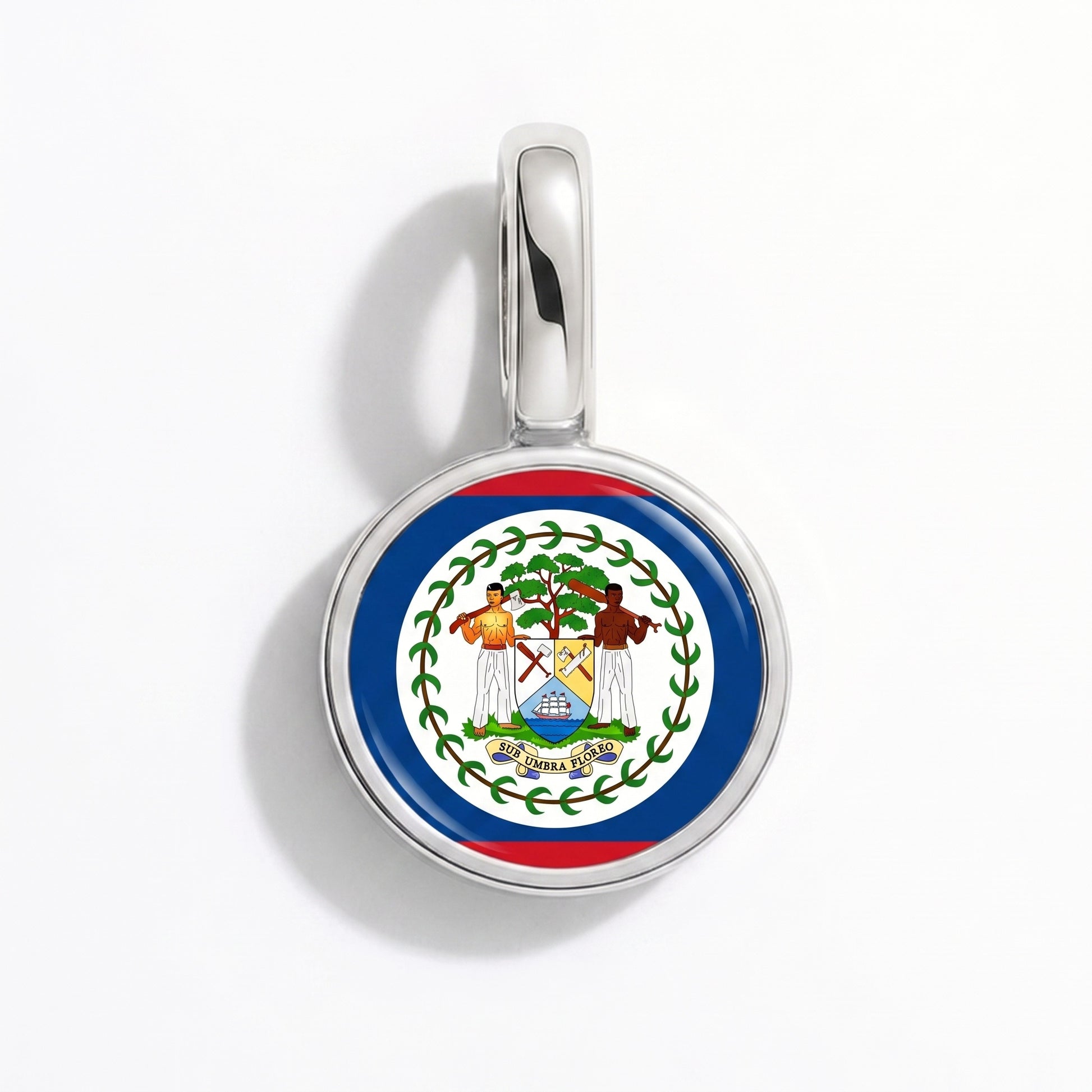 Charm bandera Belice – redonda plata