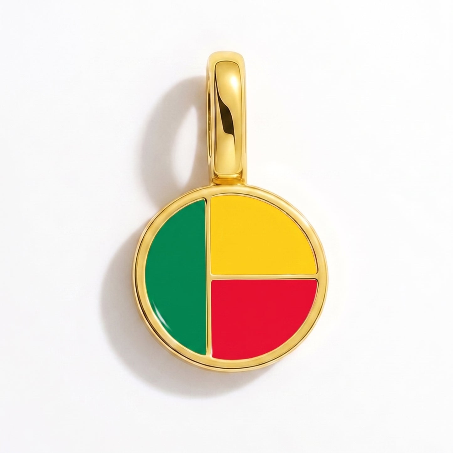 Charm bandera Benín – redonda oro