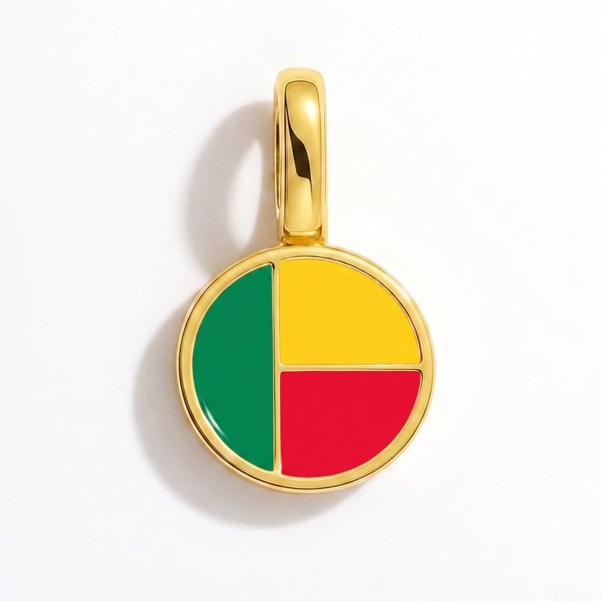 Charm bandera Benín – redonda oro