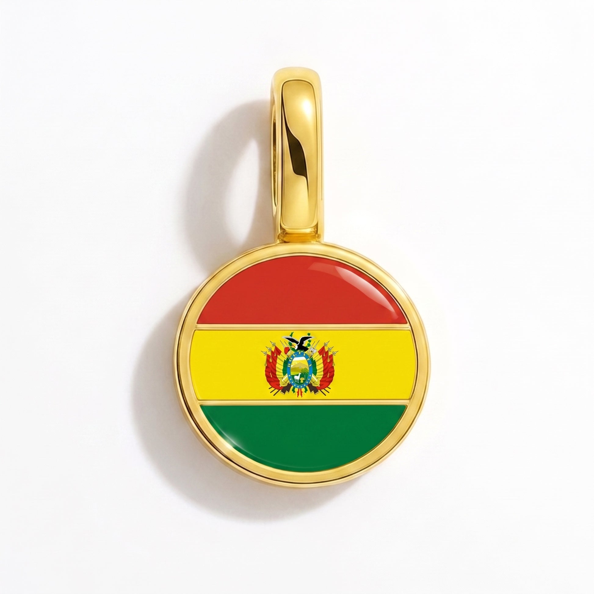 Charm bandera Bolivia – redonda oro