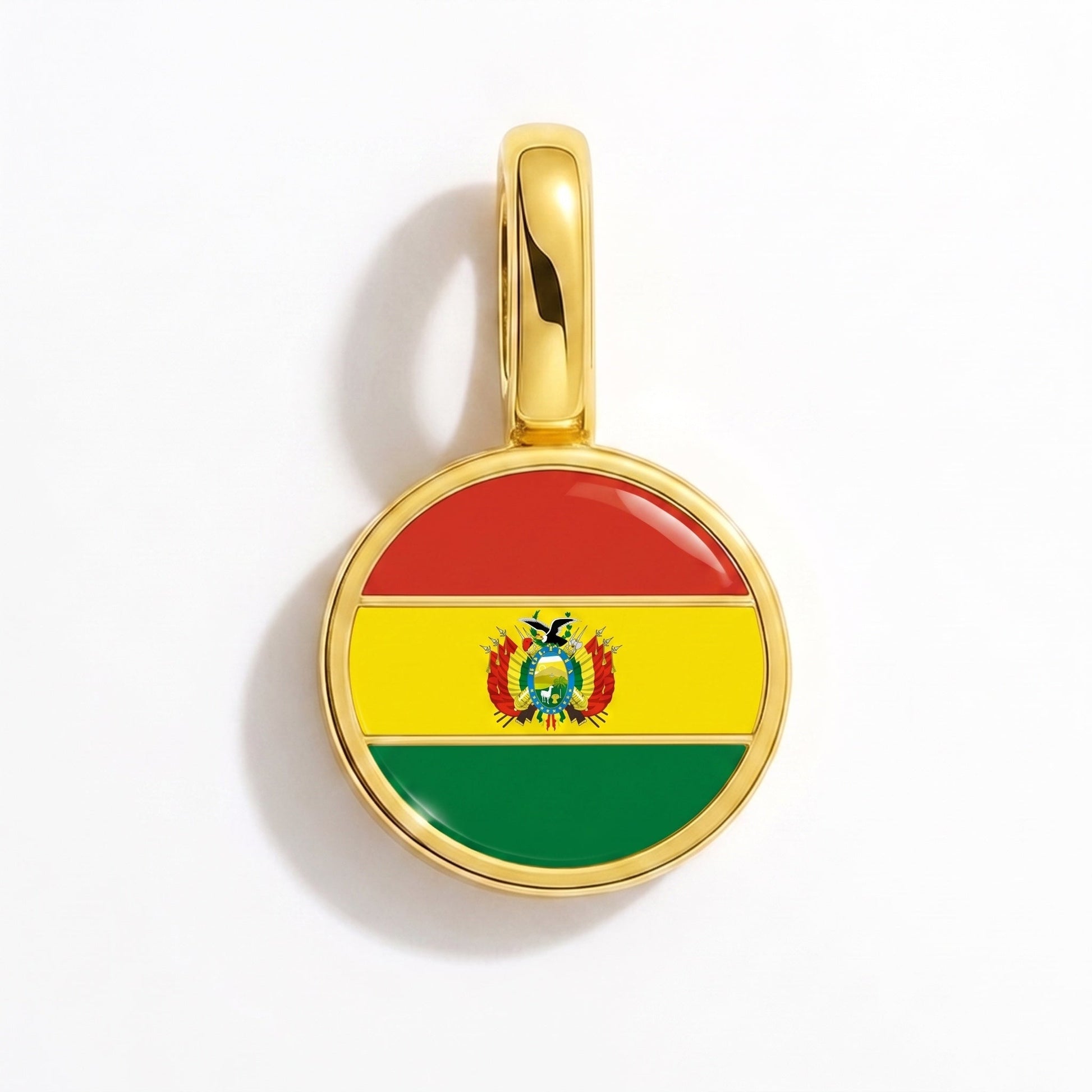 Charm bandera Bolivia – rectangular oro