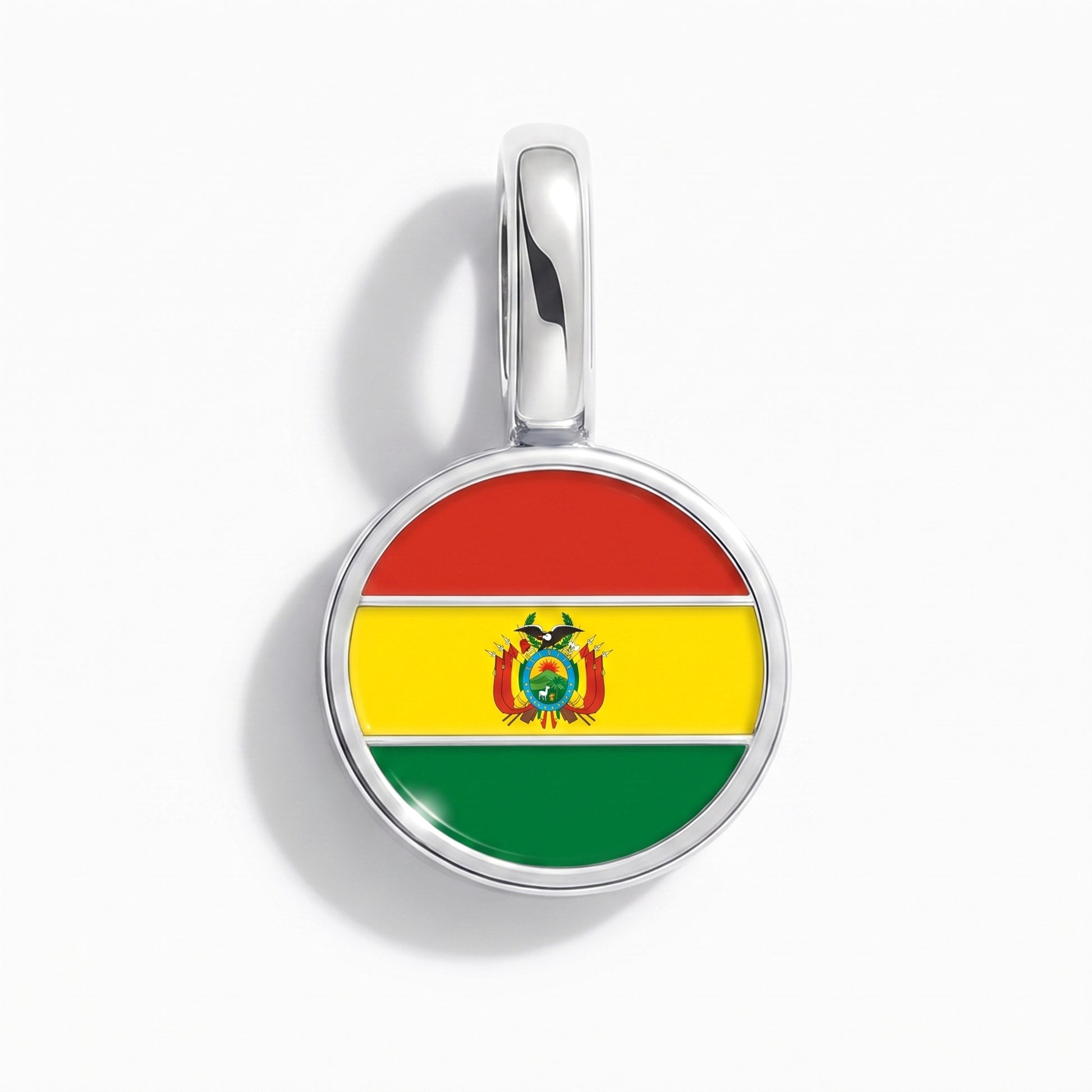 Charm bandera Bolivia – redonda plata