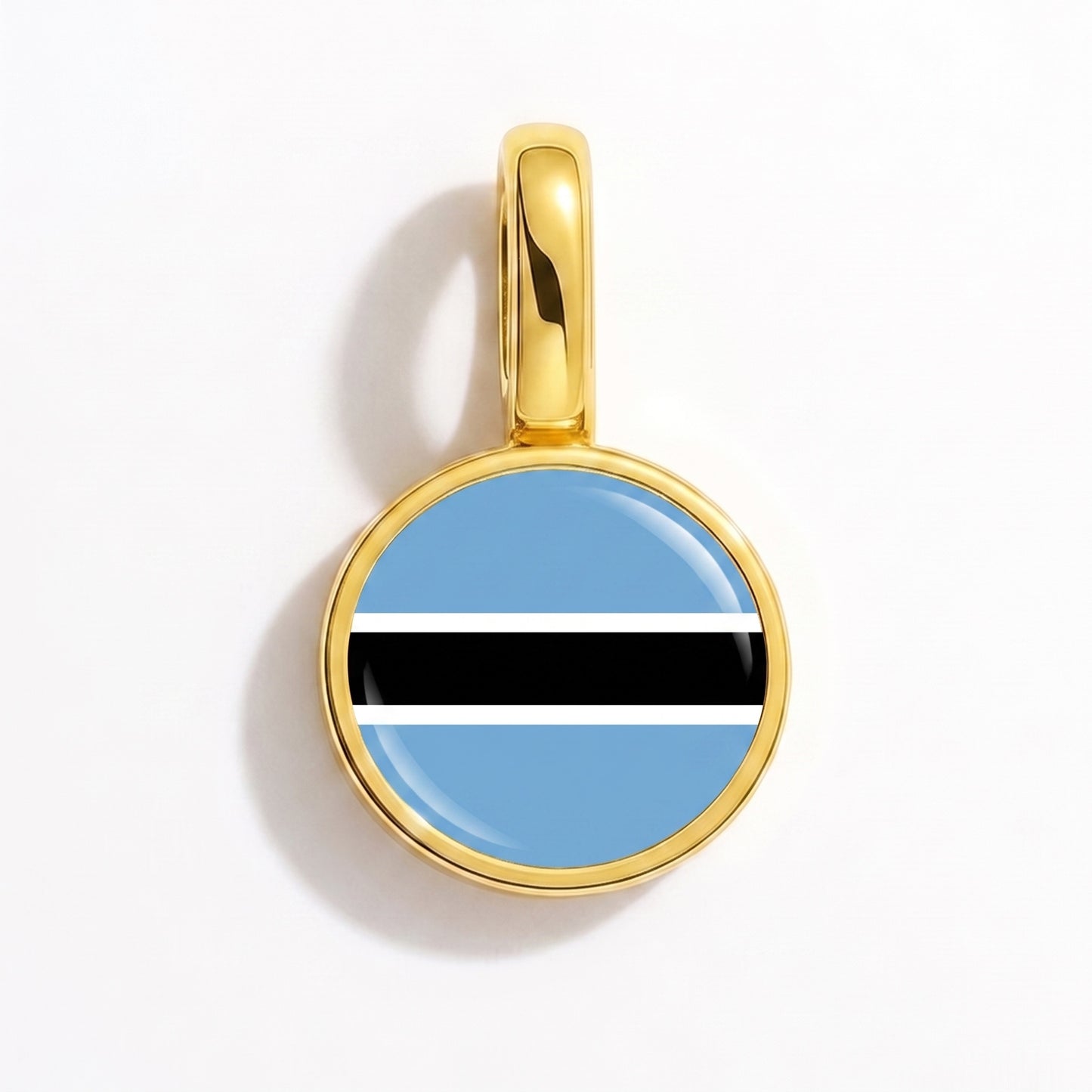 Charm bandera Botsuana – redonda oro