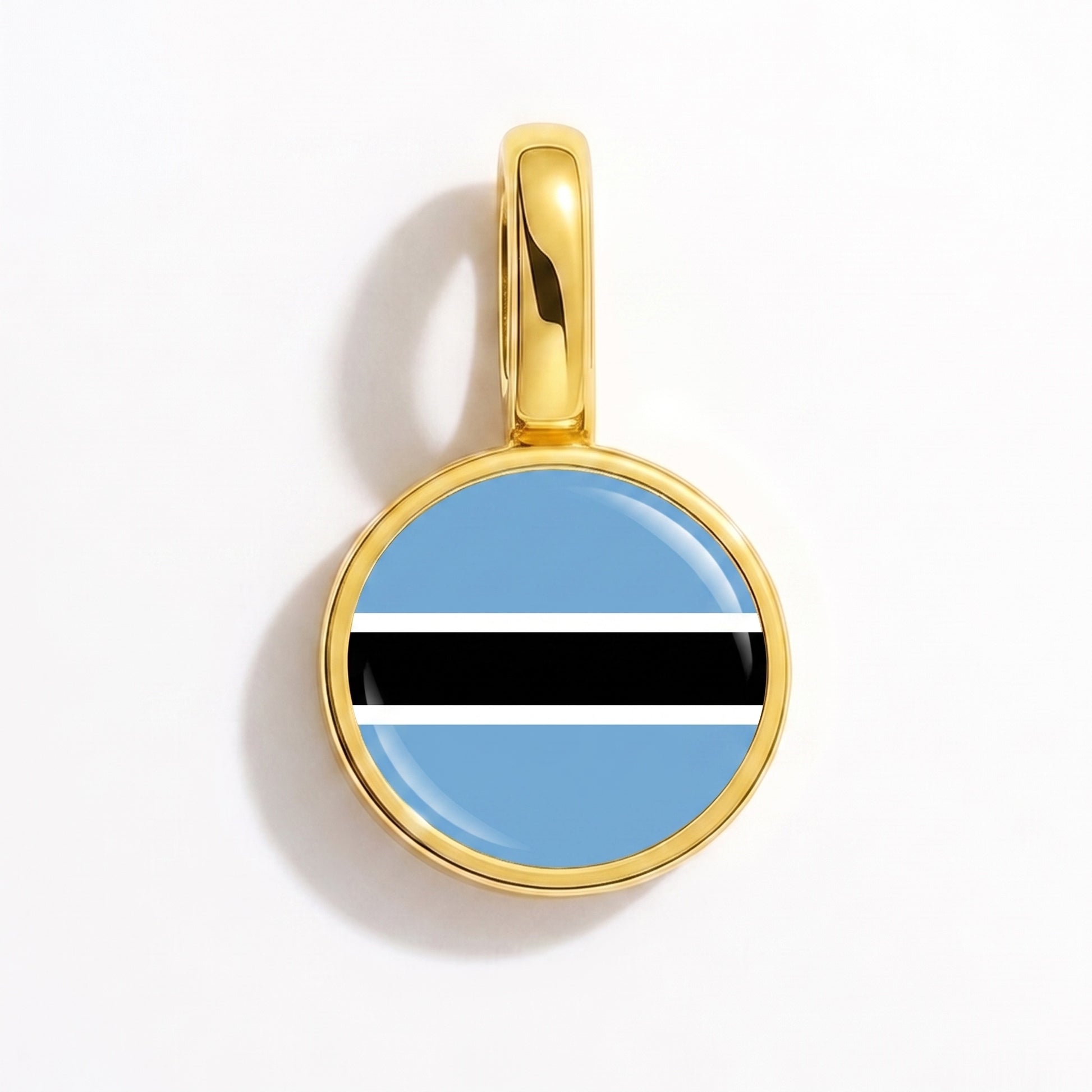 Charm bandera Botsuana – redonda oro