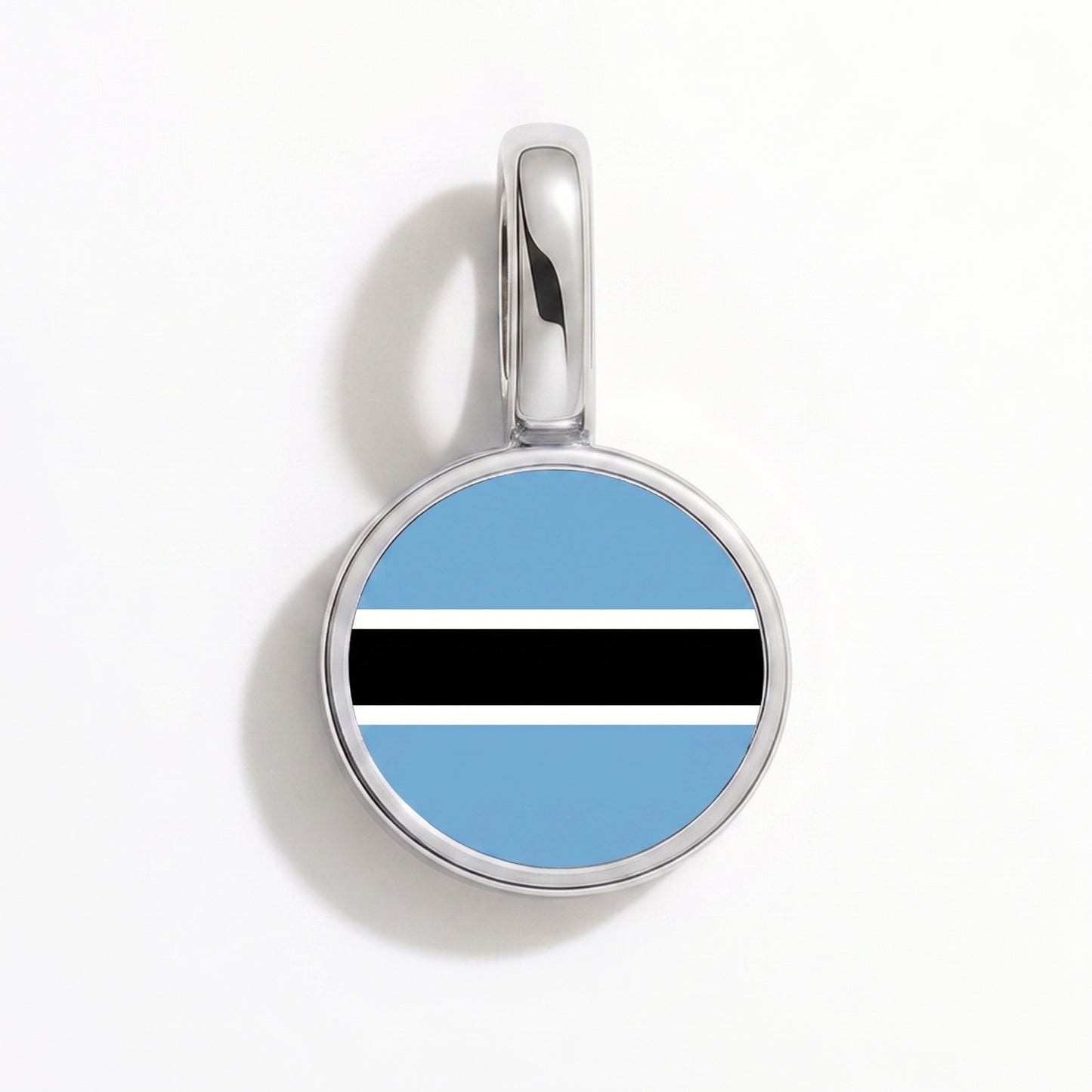 Charm bandera Botsuana – redonda plata