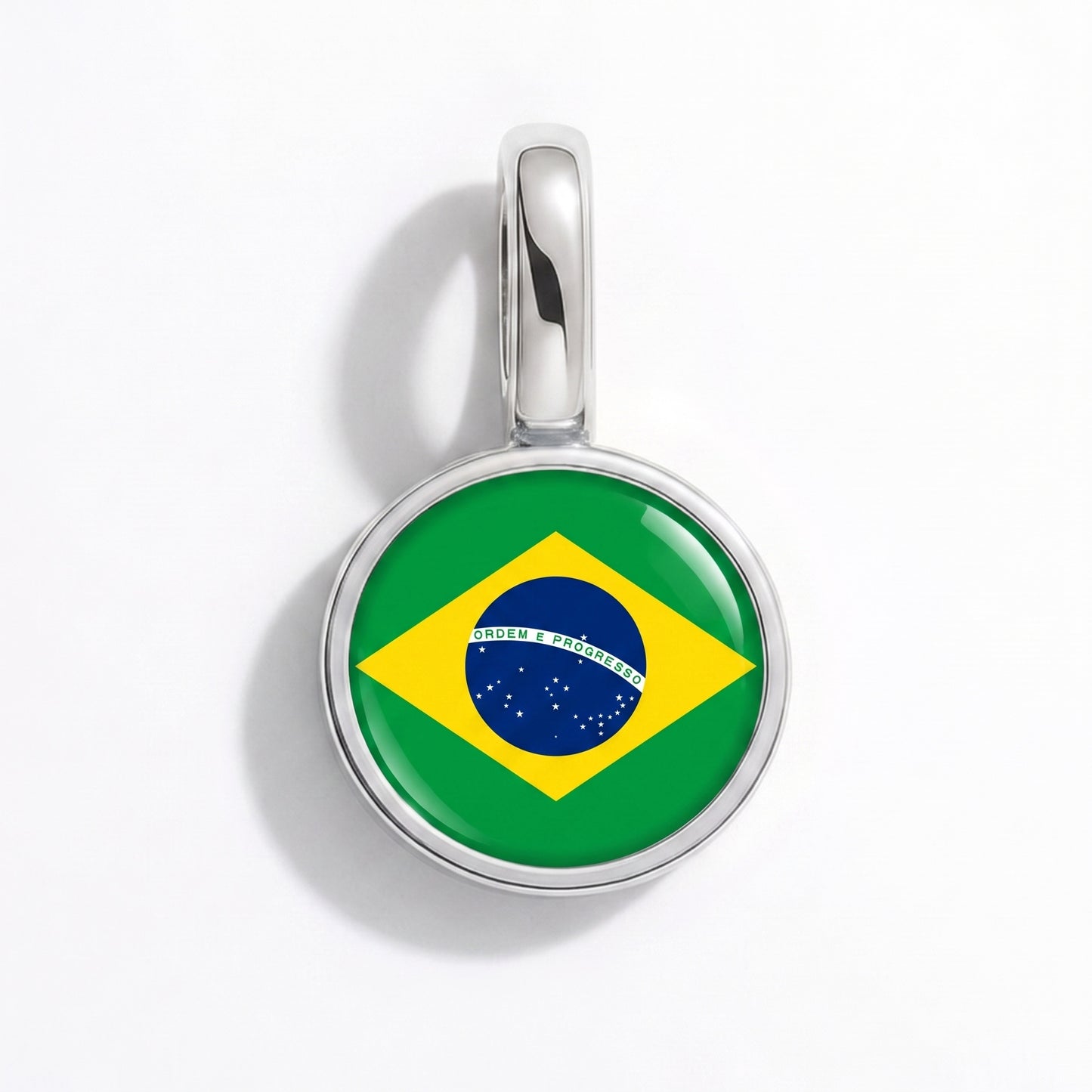 Charm bandera Brasil – redonda plata
