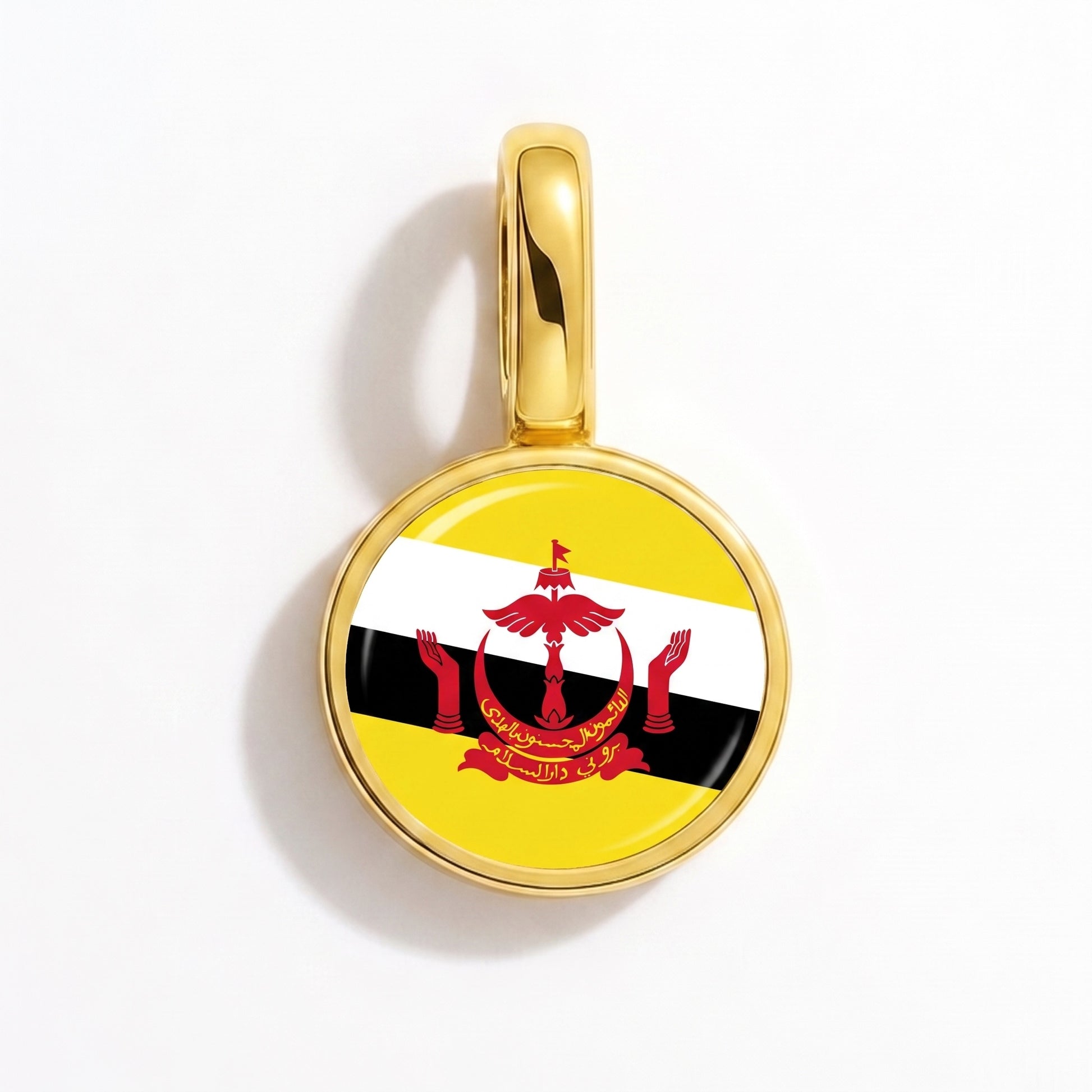 Charm bandera Brunéi – redonda oro