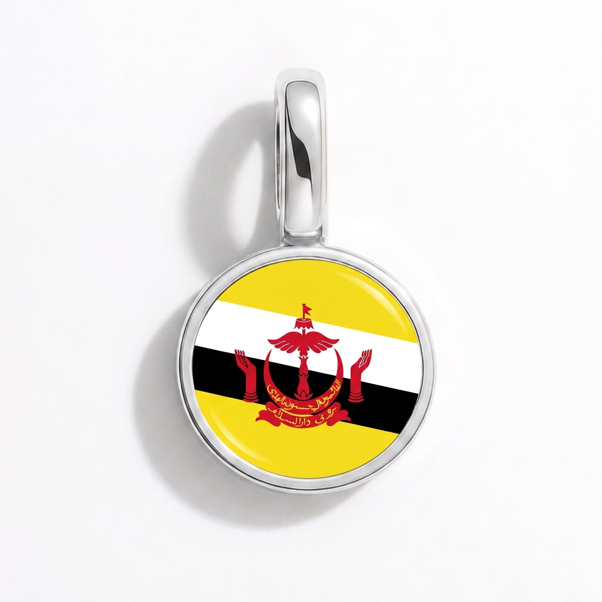 Charm bandera Brunéi – redonda plata
