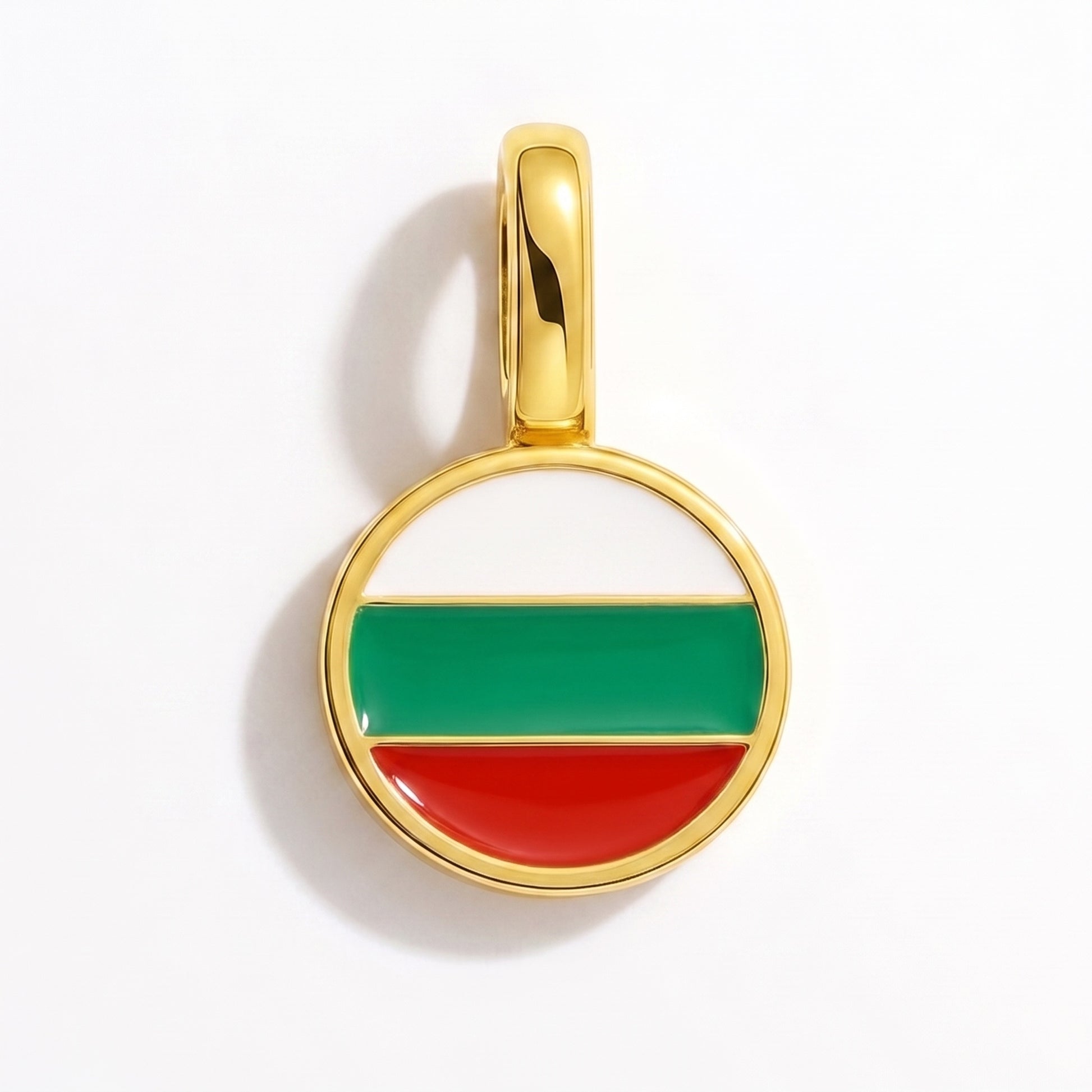 Charm bandera Bulgaria – redonda oro