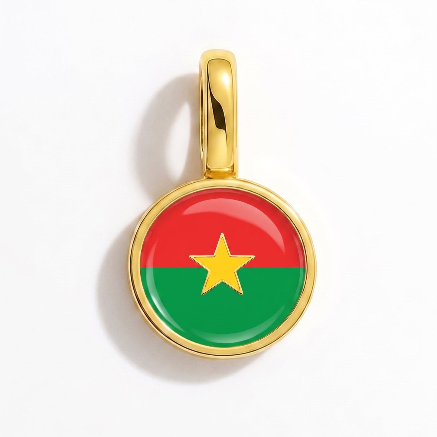 Charm bandera Burkina Faso – rectangular oro