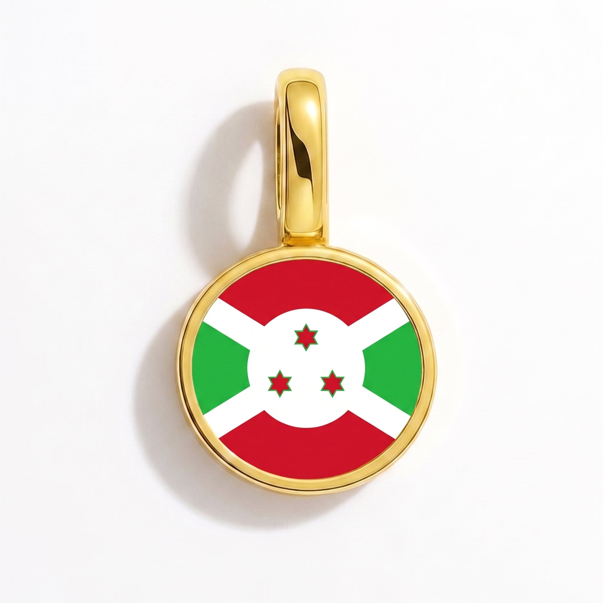 Charm bandera Burundi – redonda oro