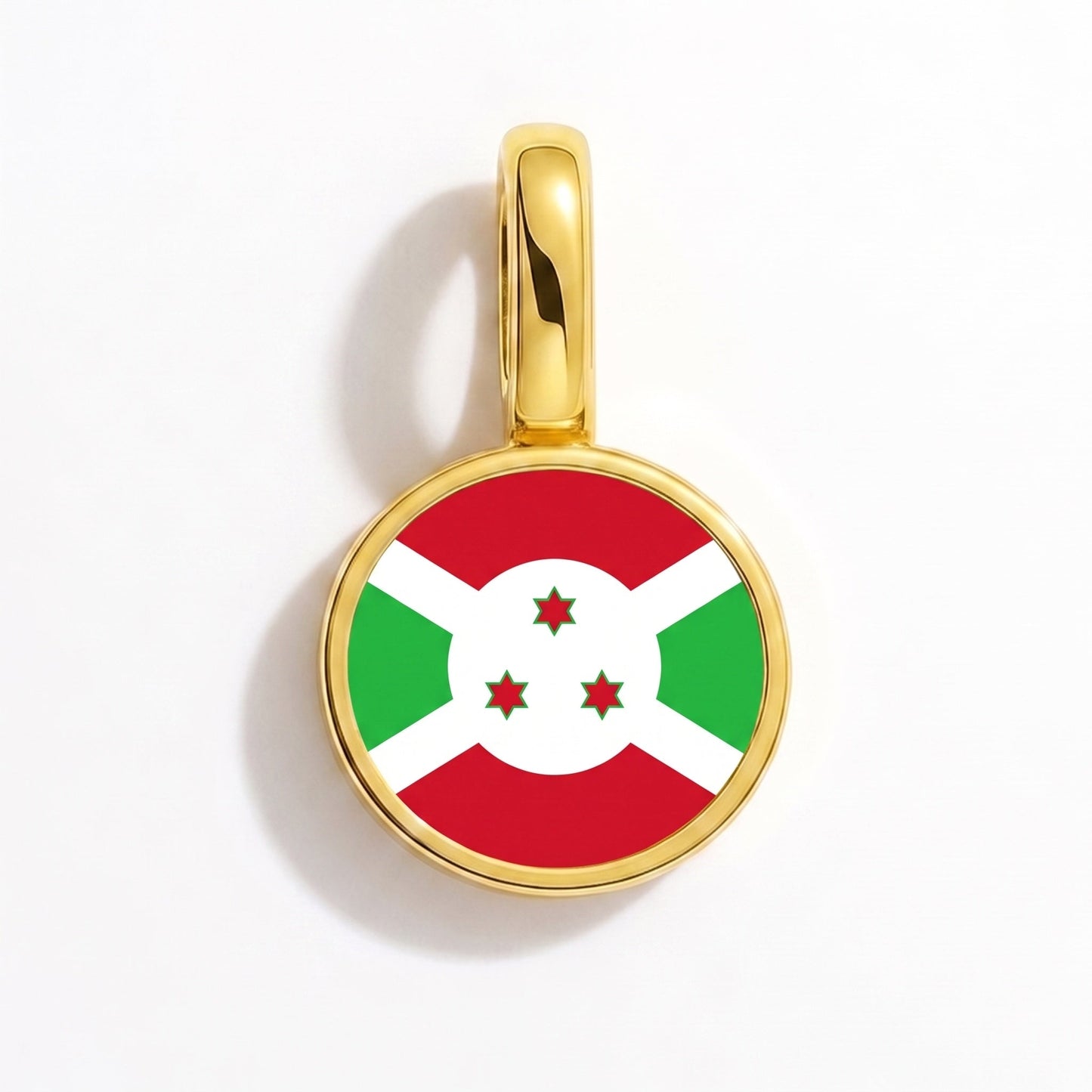Charm bandera Burundi – rectangular oro