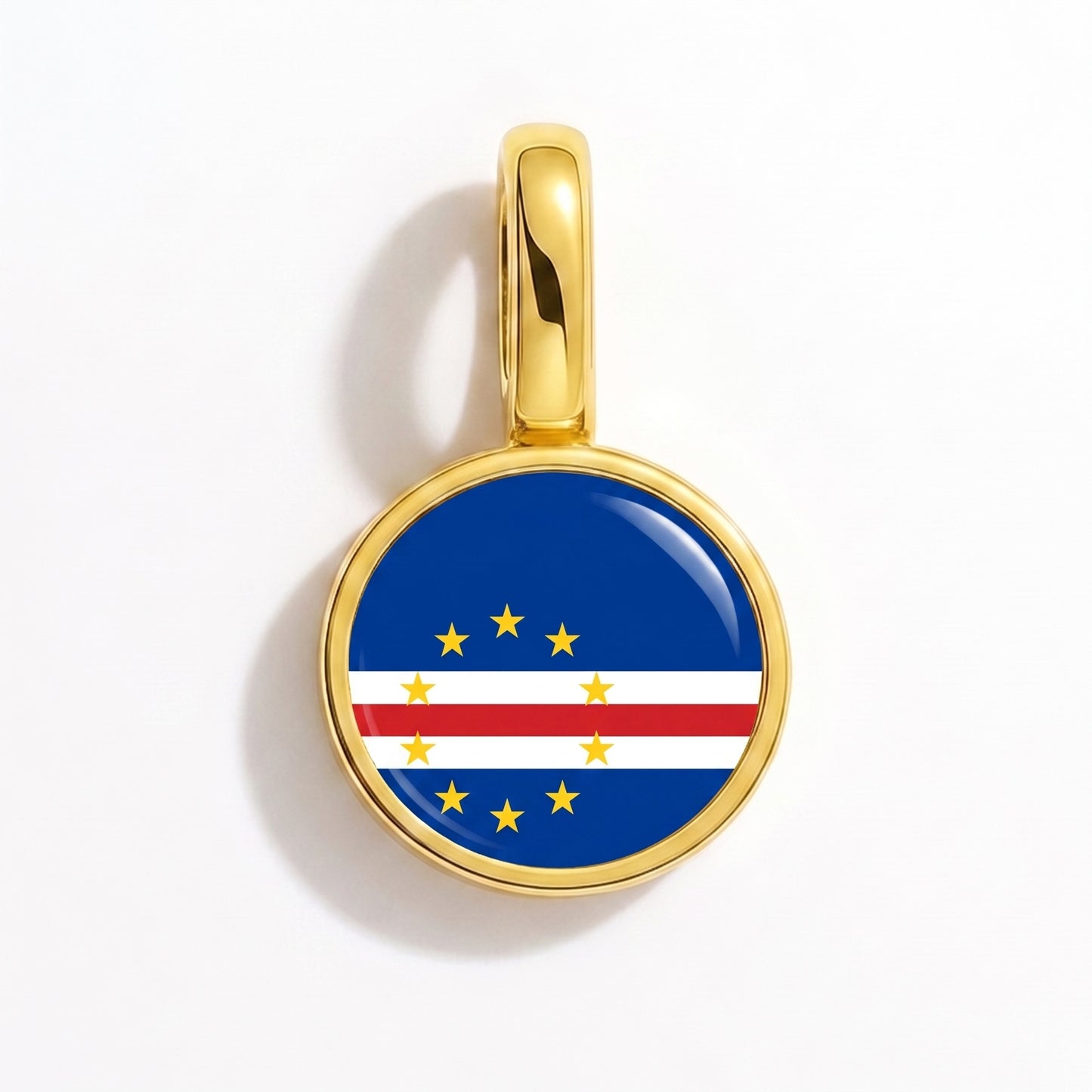 Charm bandera Cabo Verde – redonda oro