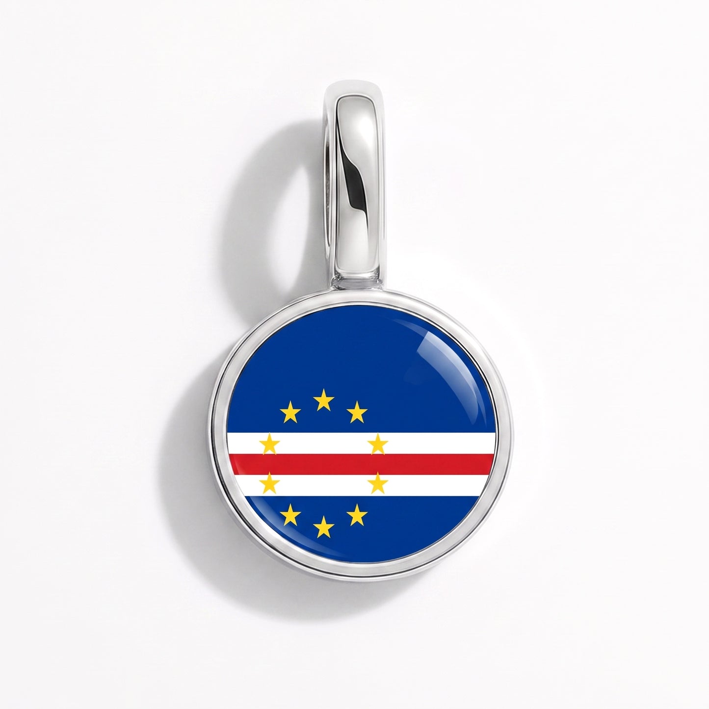 Charm bandera Cabo Verde – redonda plata