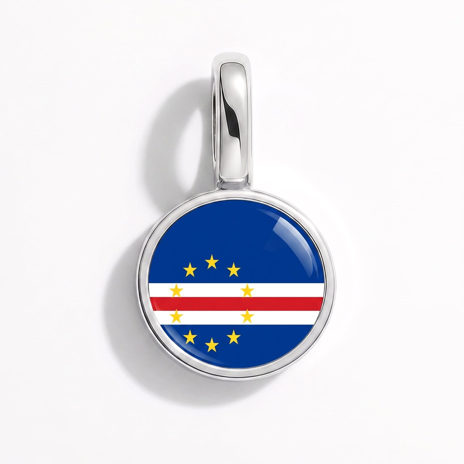 Charm bandera Cabo Verde – rectangular plata