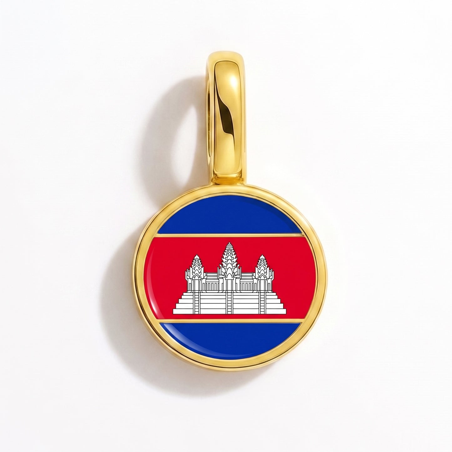 Charm bandera Camboya – redonda oro