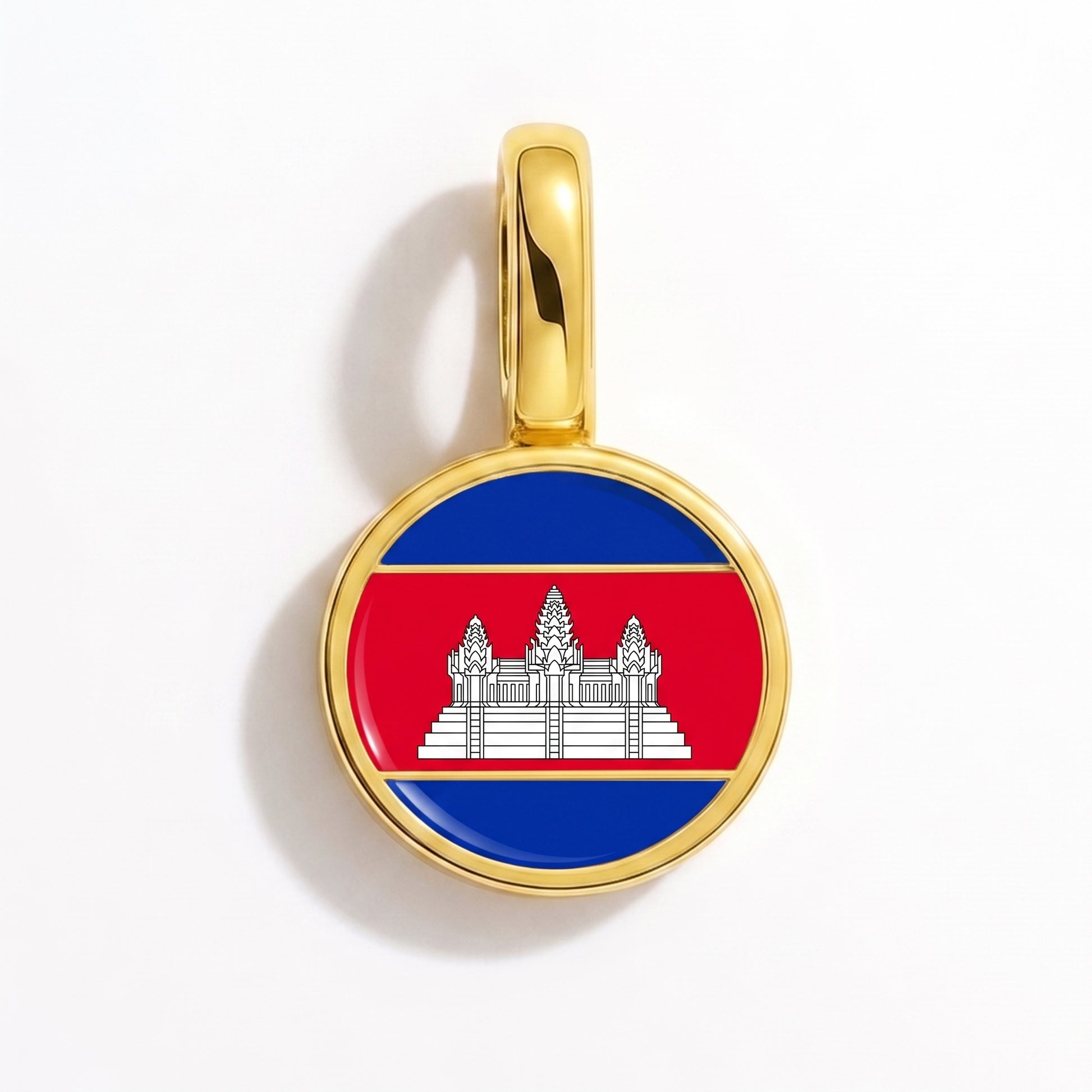 Charm bandera Camboya – redonda oro