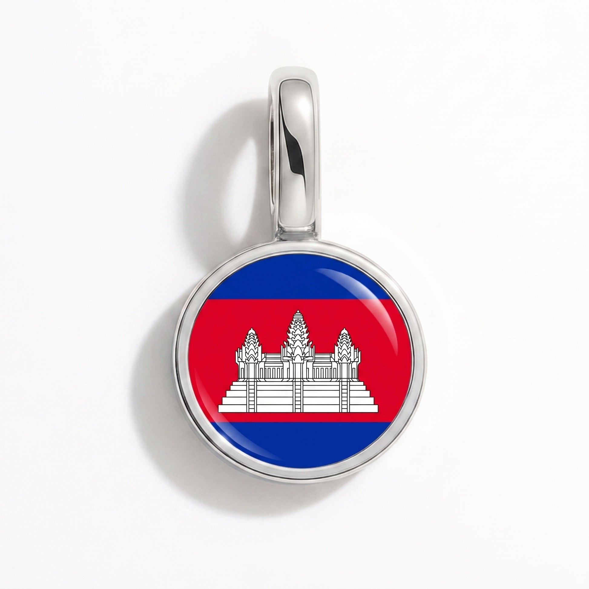 Charm bandera Camboya – redonda plata