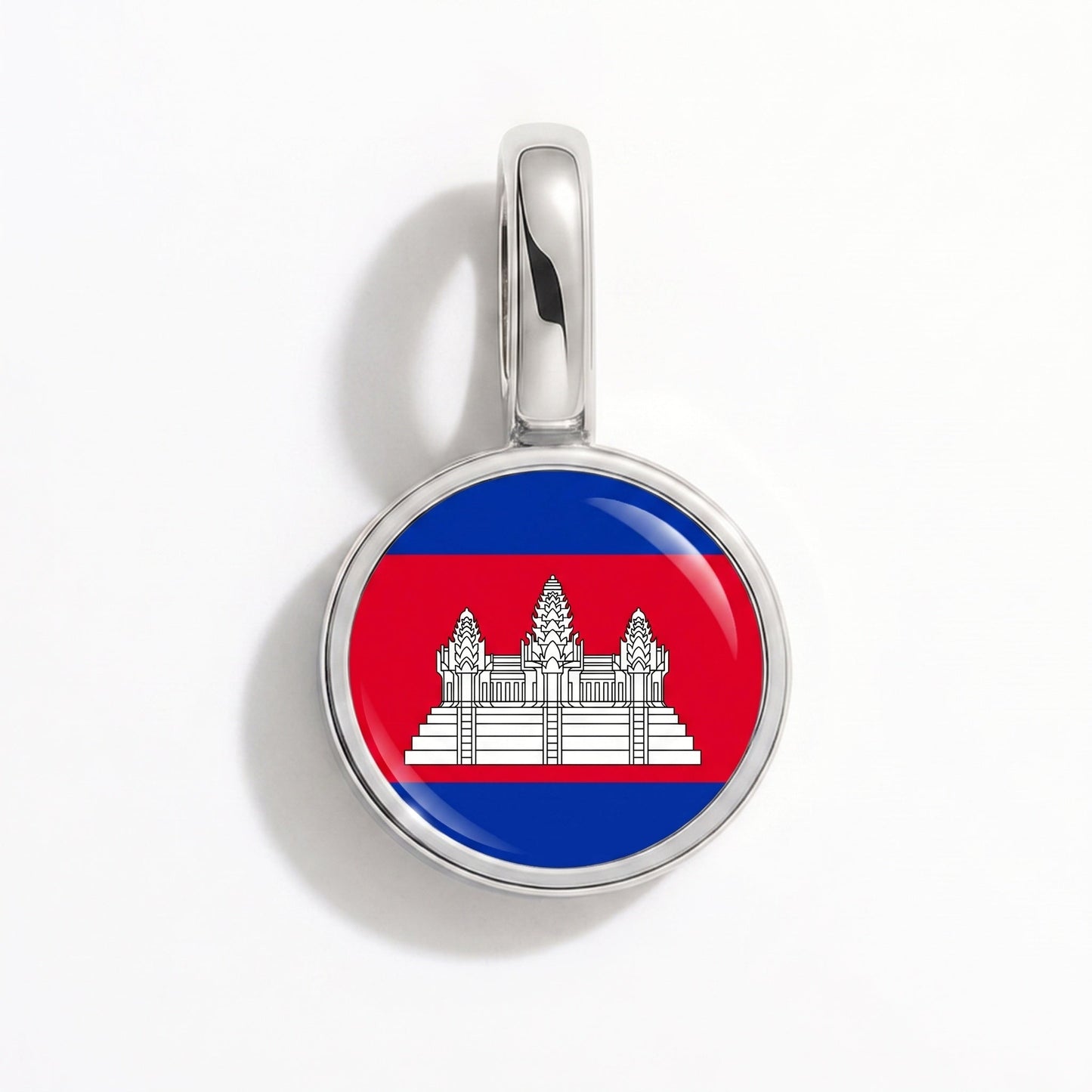 Charm bandera Camboya – rectangular plata