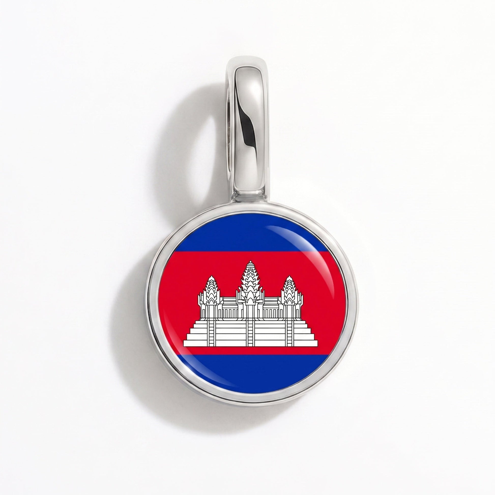 Charm bandera Camboya – rectangular plata