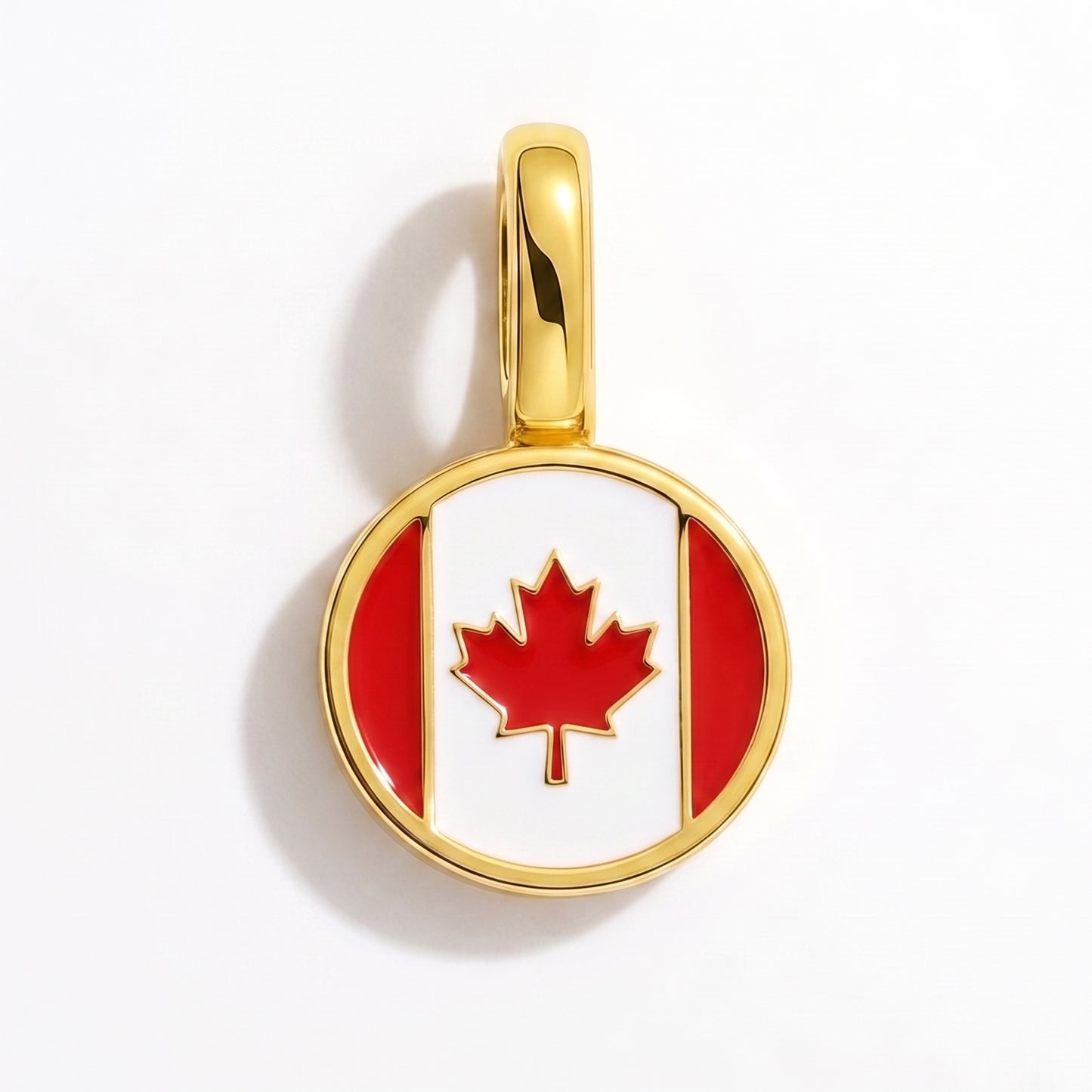 Charm bandera Canadá – redonda oro